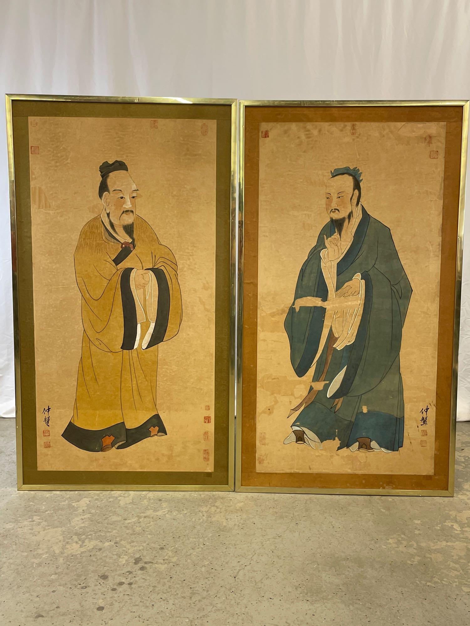 Pair of Asian Ancestral Scroll Paintings (1 of 7)