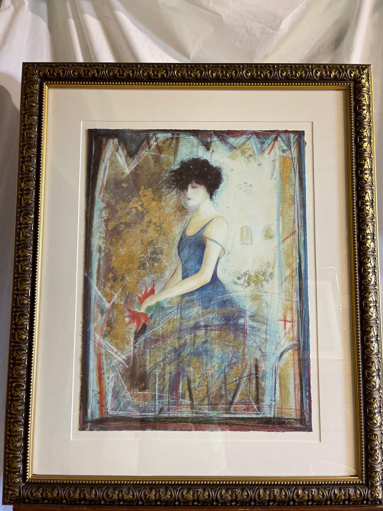 Janet Treby. Seriolithograph, Blue Dress (1 of 11)