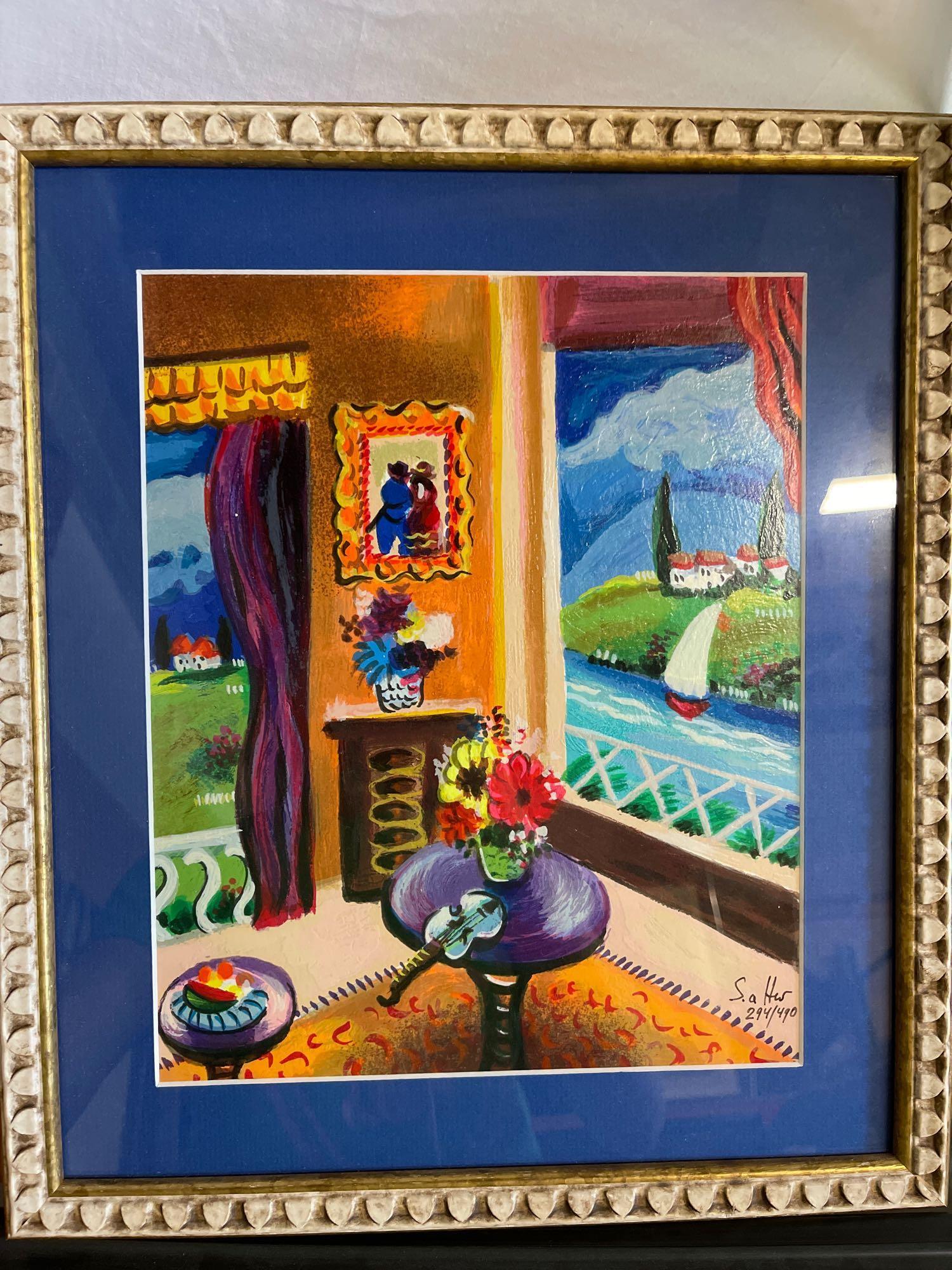 Shlomo Alter. Serigraph. Room with River (1 of 7)