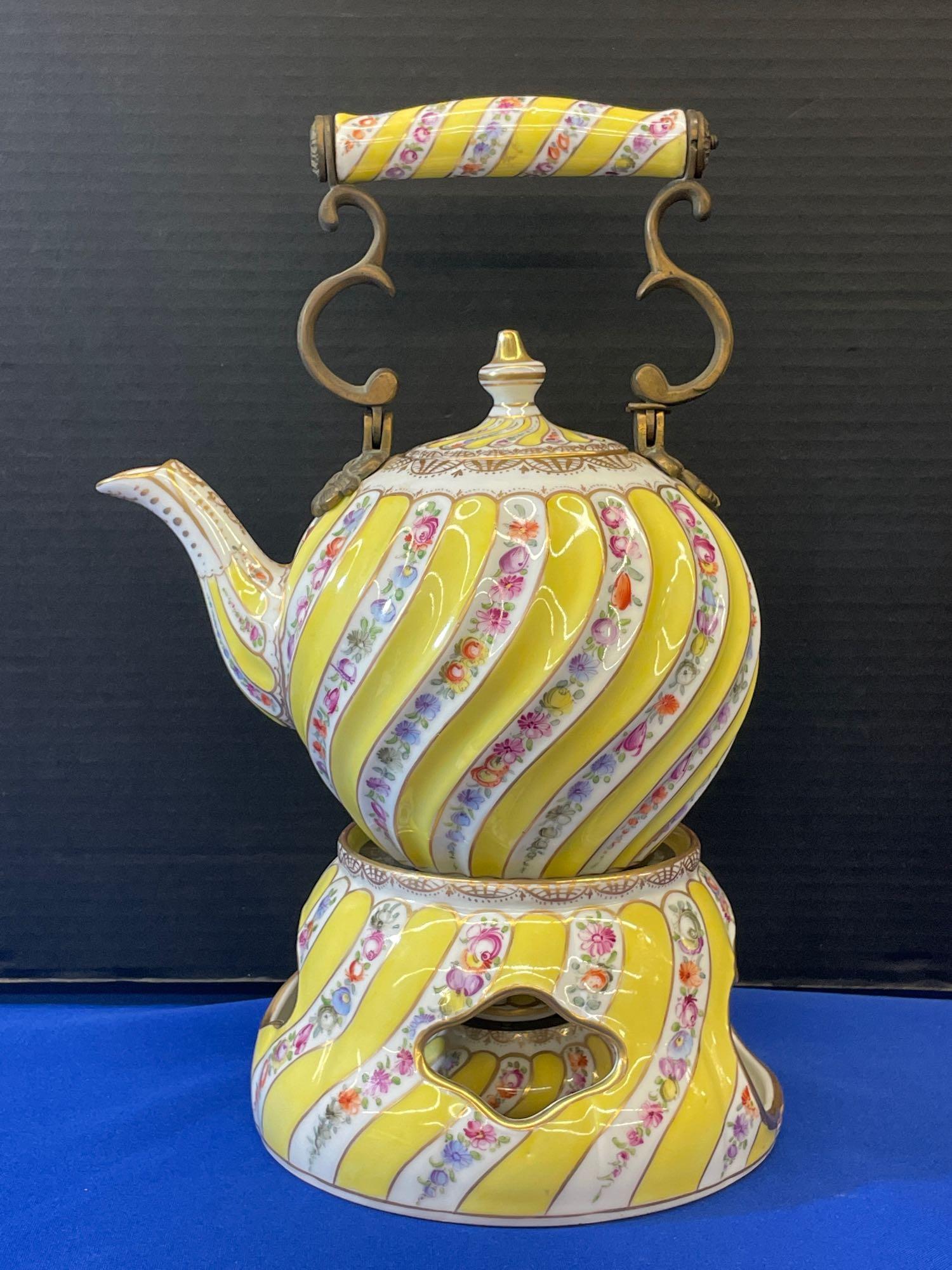 Dresden Porcelain Teapot and Warmer (1 of 5)