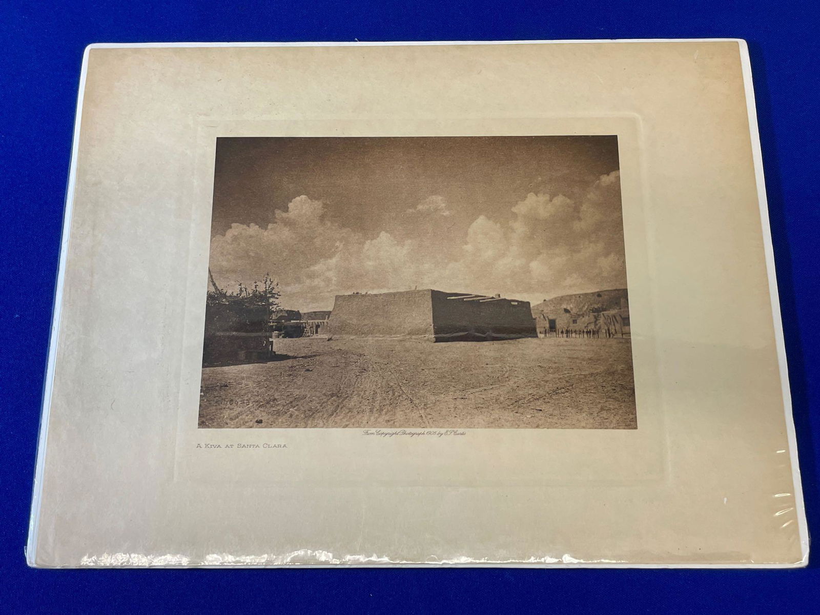 Edward Curtis. Photogravure, A Kiva At Santa Clara: Edward Curtis (American, 1868-1952). An original volume-size photogravure titled "A Kiva At Santa Clara, Volume 17", circa 1905, from the 272 subscriber sets of "The North American Indian 1906-1930".
