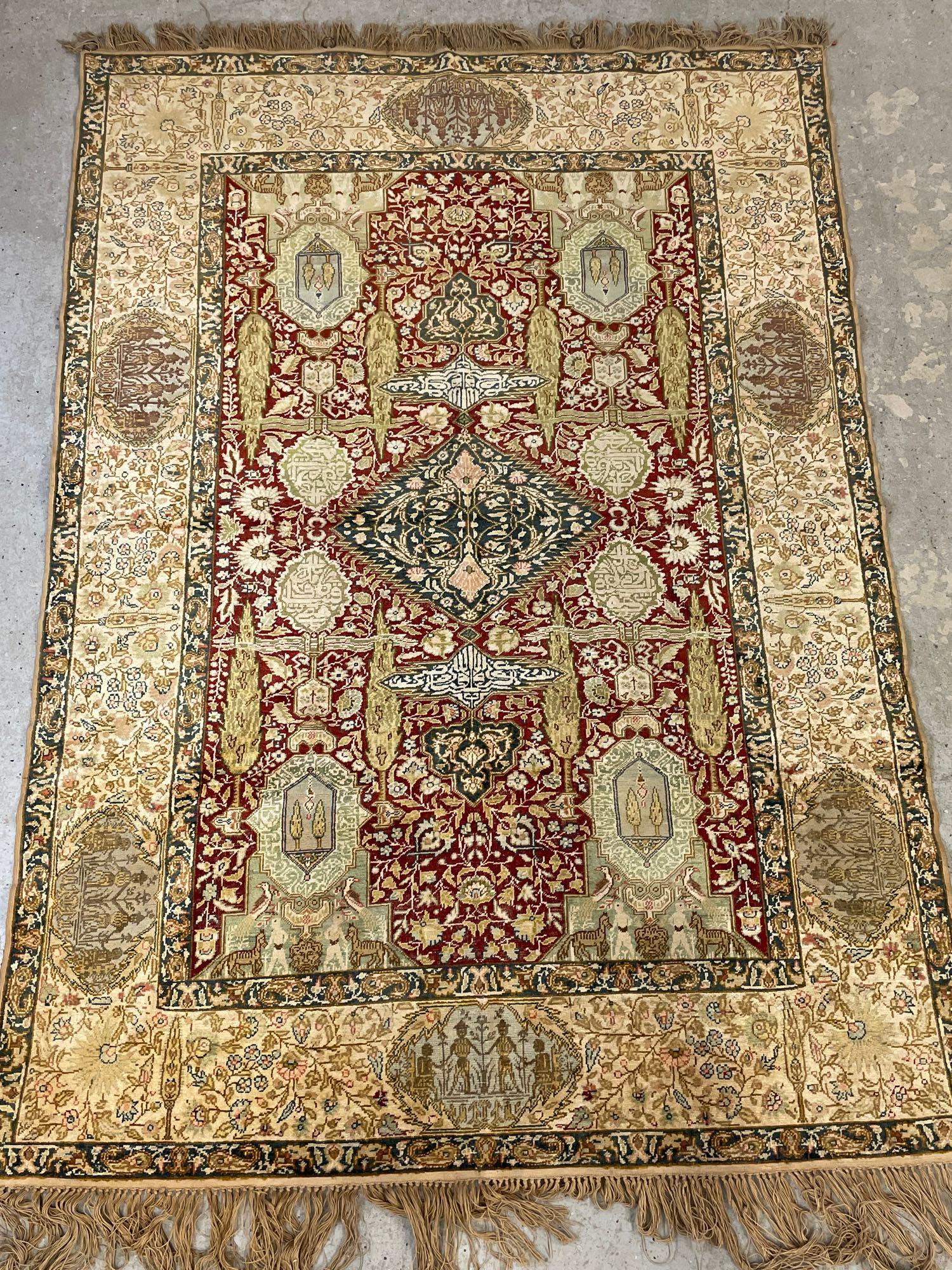 Silk Blend Pictorial Area Carpet (1 of 6)