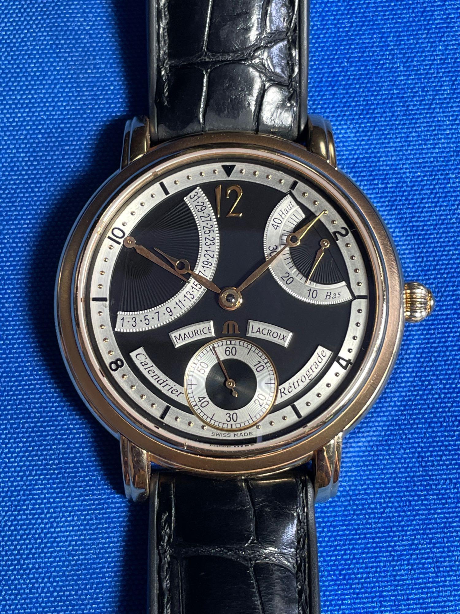 Maurice Lacroix Calendrier Retrograde Gold Watch (1 of 8)