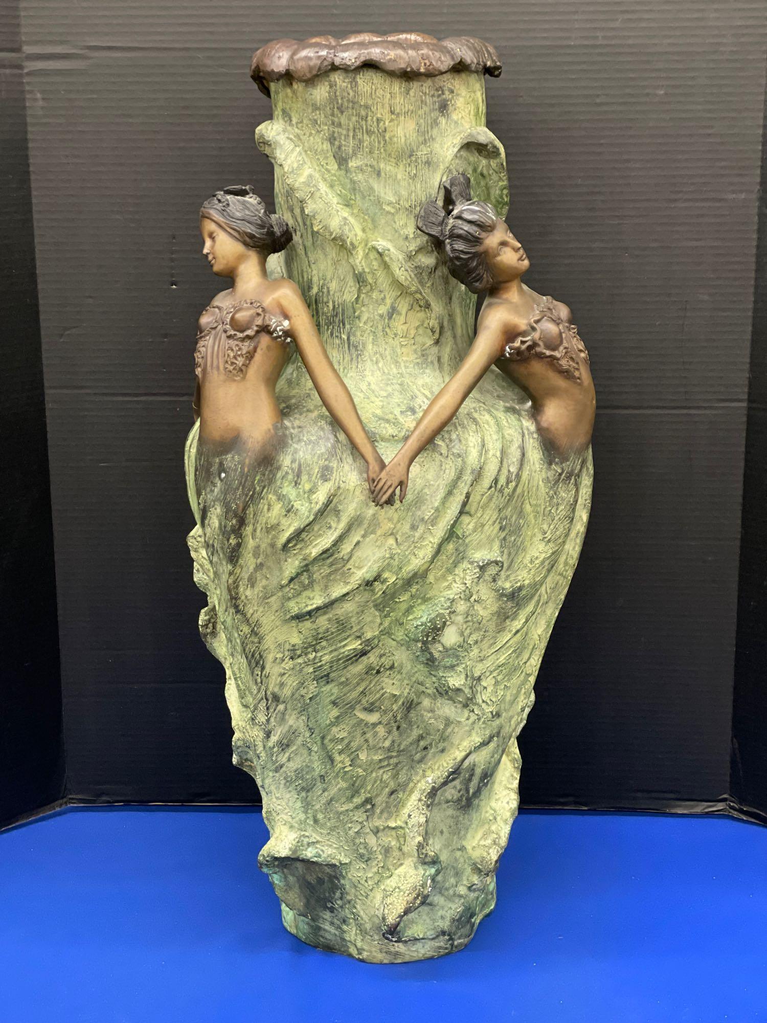 Large Art Nouveau Bronze Figural Vase (1 of 6)
