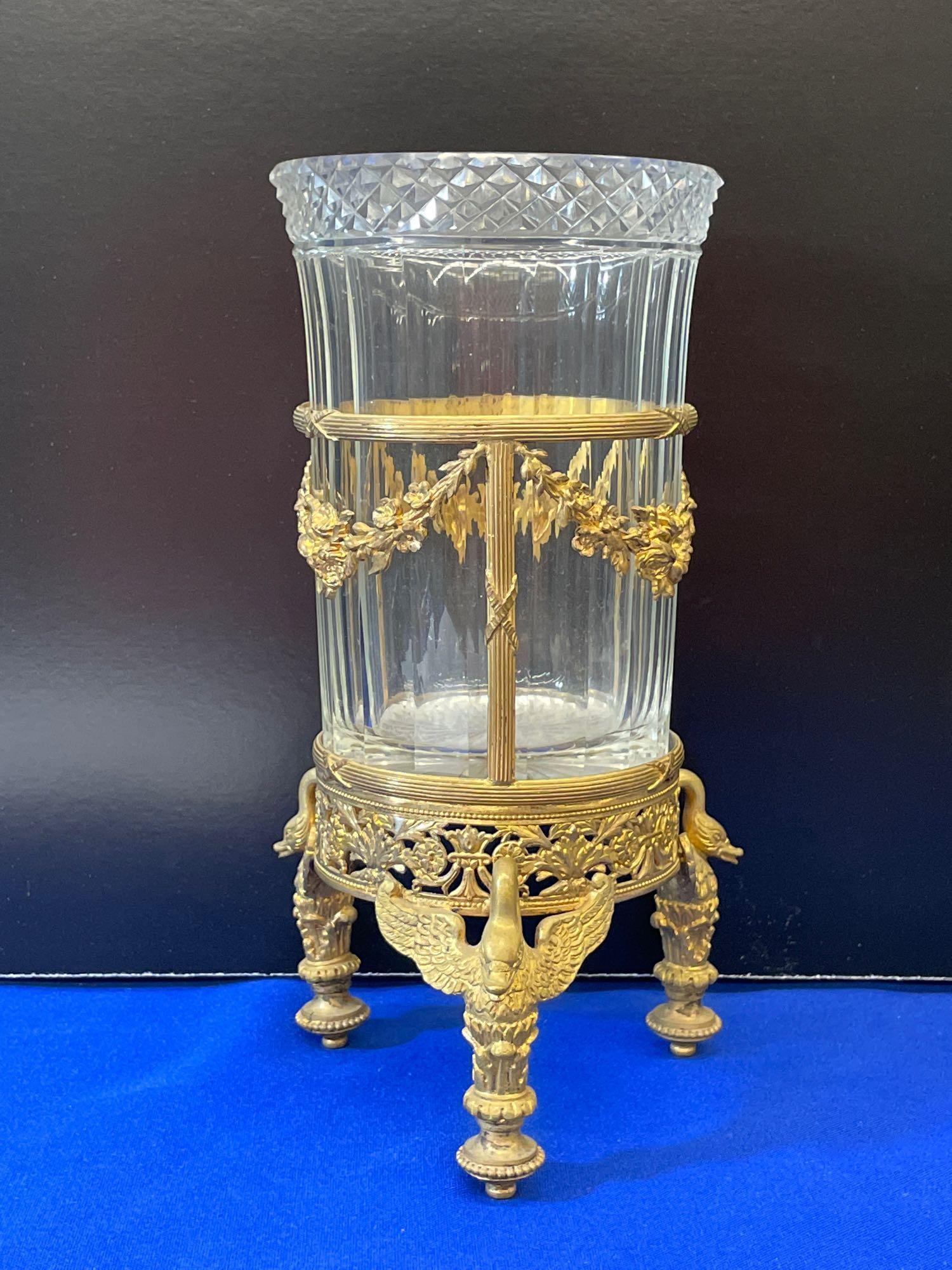 French Gilt Bronze and Crystal Vase (1 of 5)