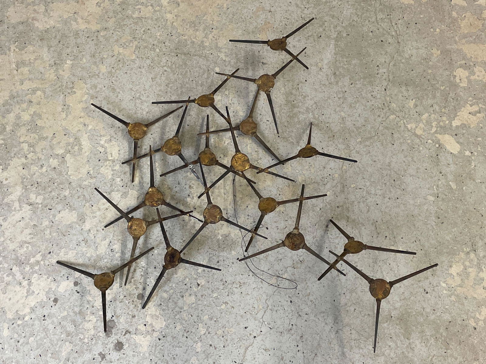 Midcentury Modern Cut Nail Wall Sculpture (1 of 4)