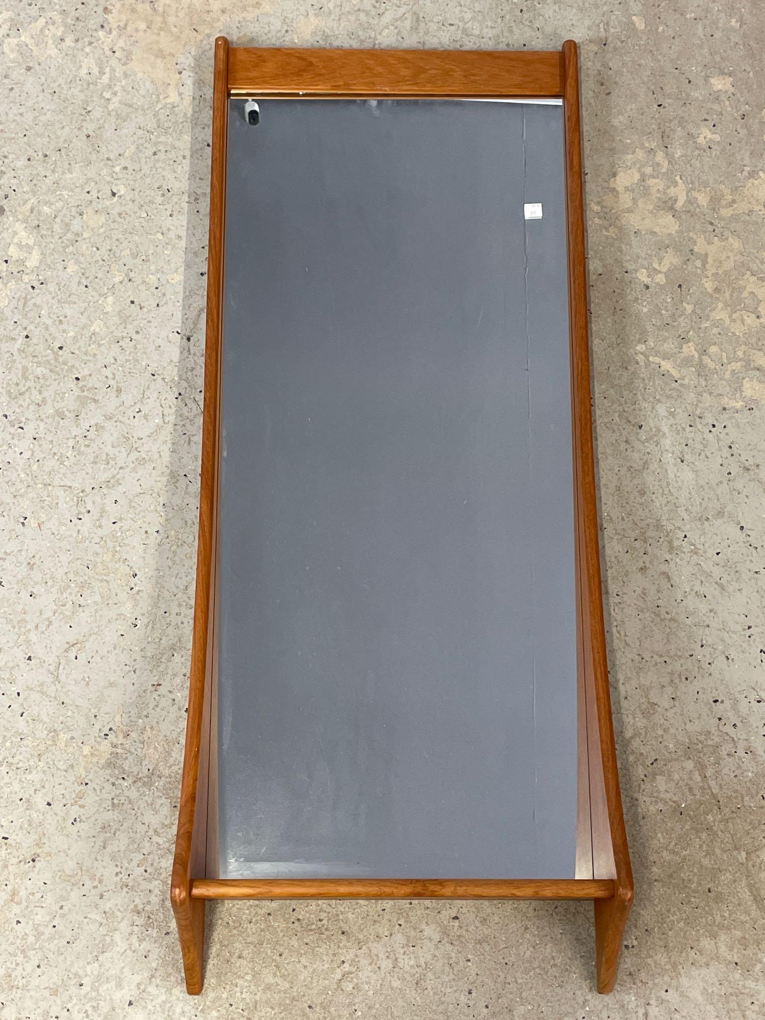 Danish Teak Wall Mirror with Shelf (1 of 6)