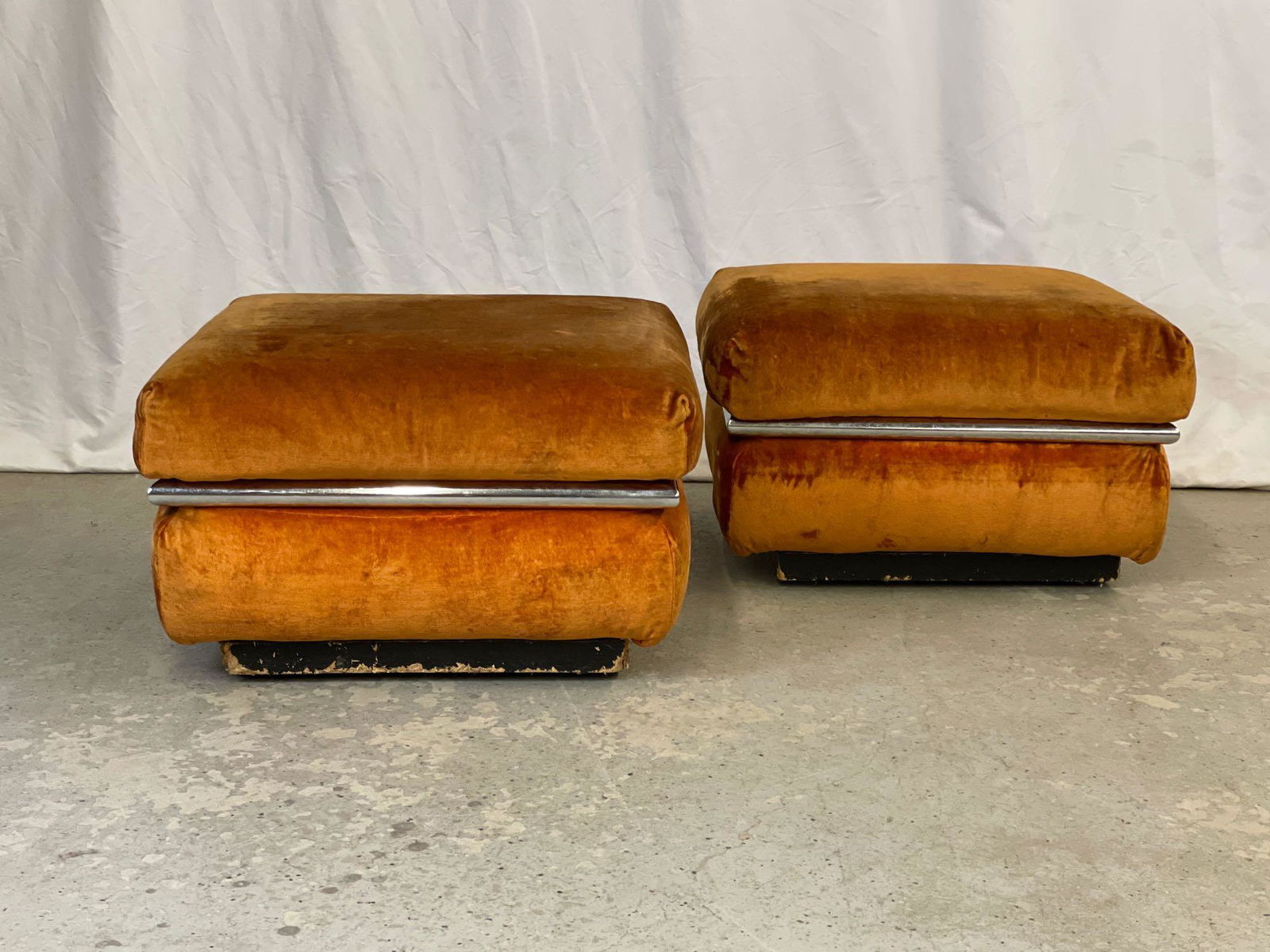 Pair of Craft Associates Modernist Ottomans (1 of 4)