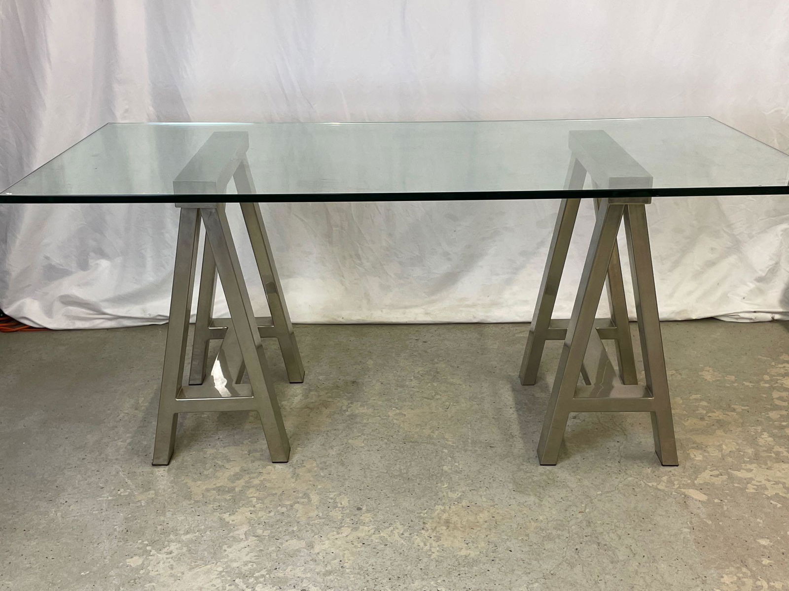 Modernist Chrome Sawhorse Desk (1 of 5)