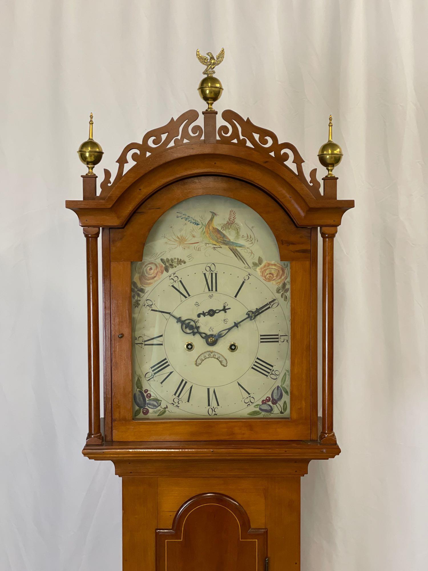 Federal-style Inlaid Tall Case Clock (1 of 8)