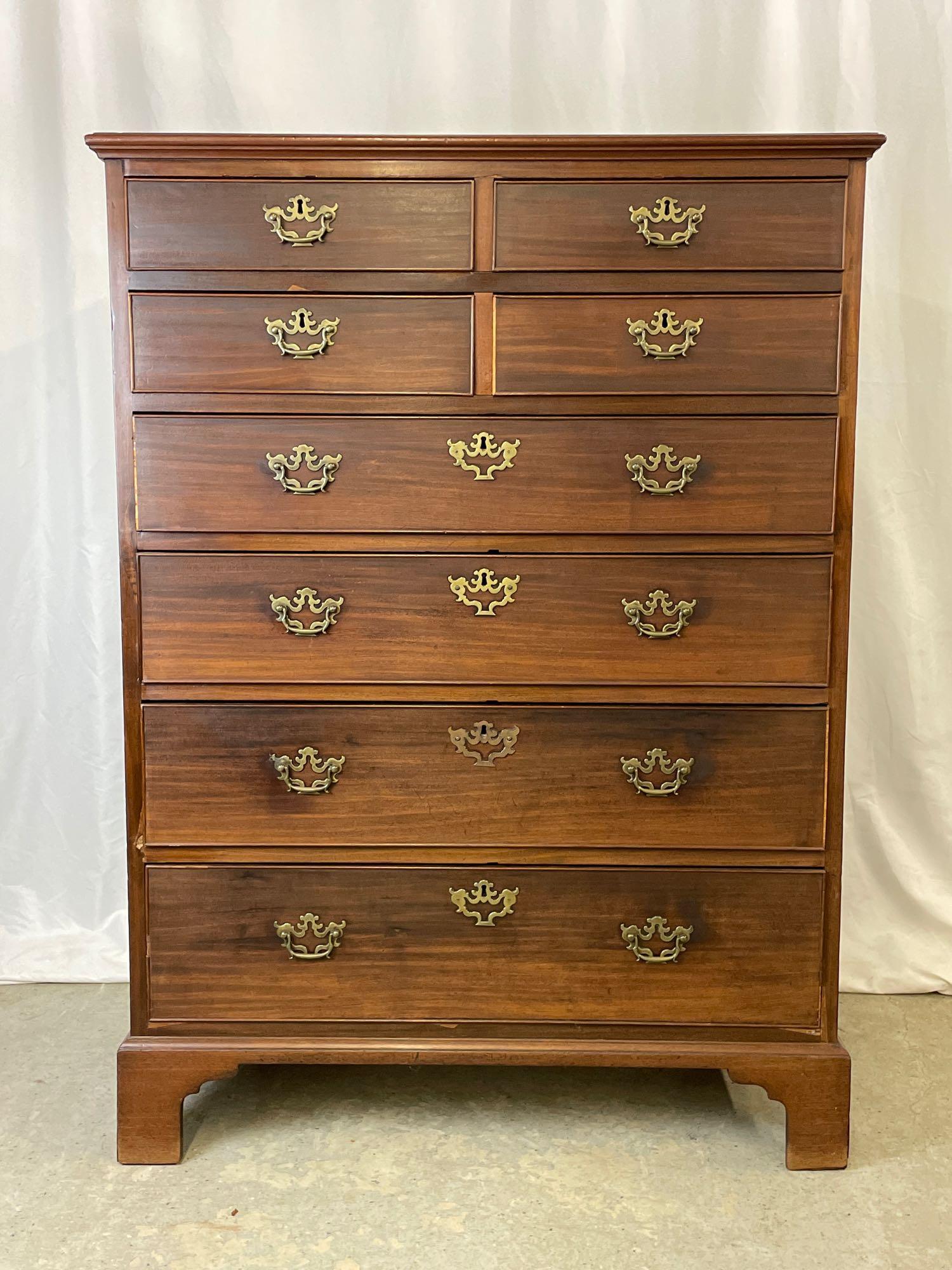 Chippendale Mahogany Semi-tall Chest (1 of 7)