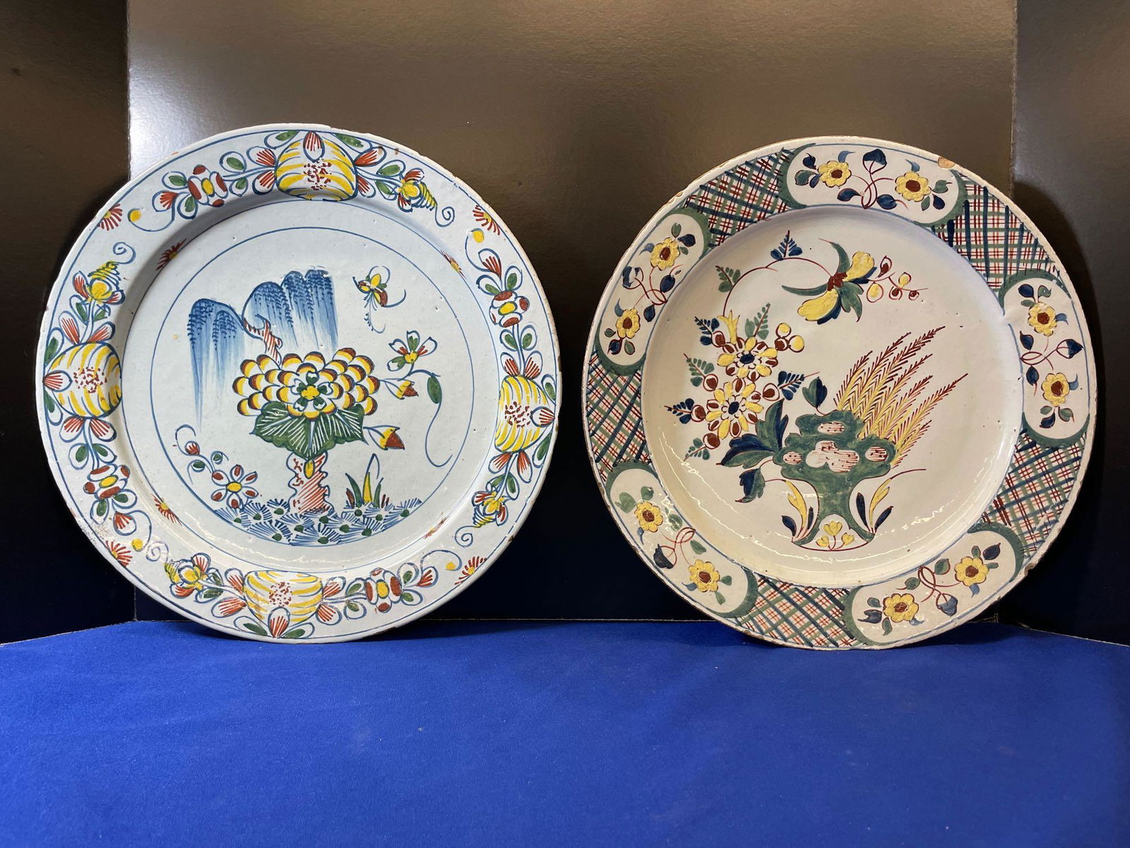 Two 18th C. English Delft Chargers (1 of 5)