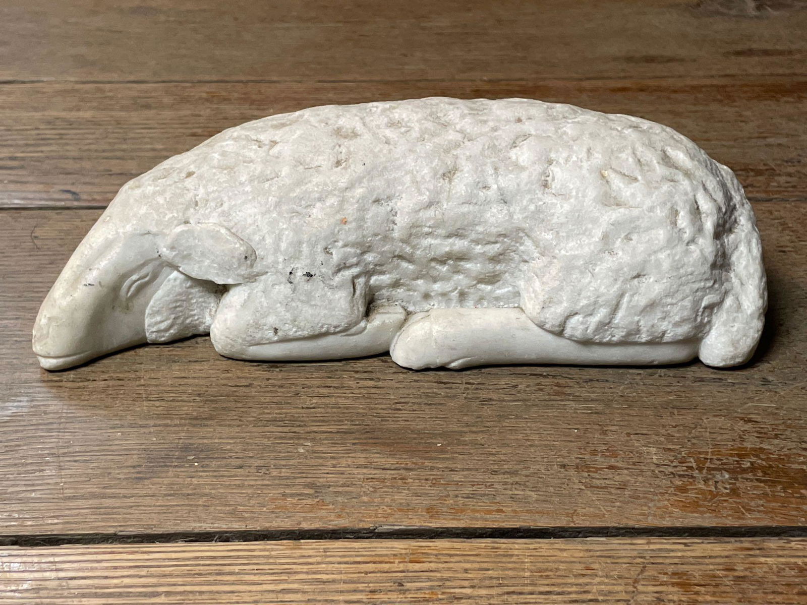 Carved White Marble Lamb Doorstop (1 of 4)