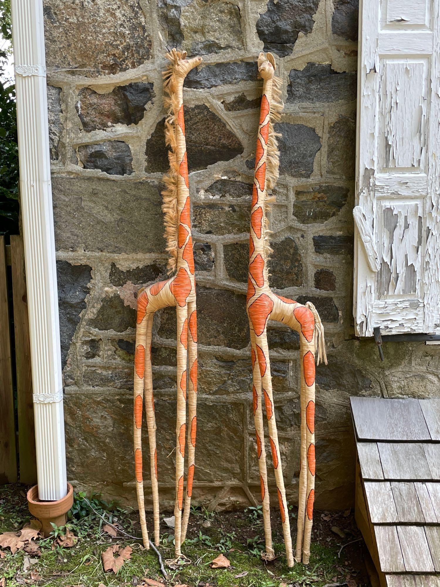 Pair of Tall African Giraffe Figures (1 of 4)