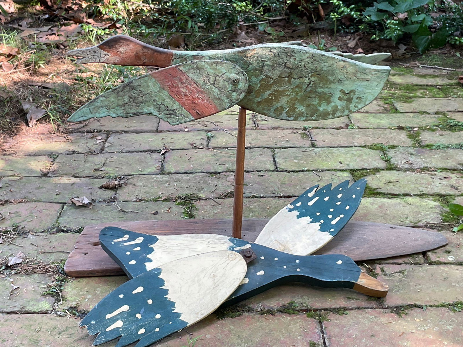 Two Folk Art Duck Whirligigs (1 of 3)