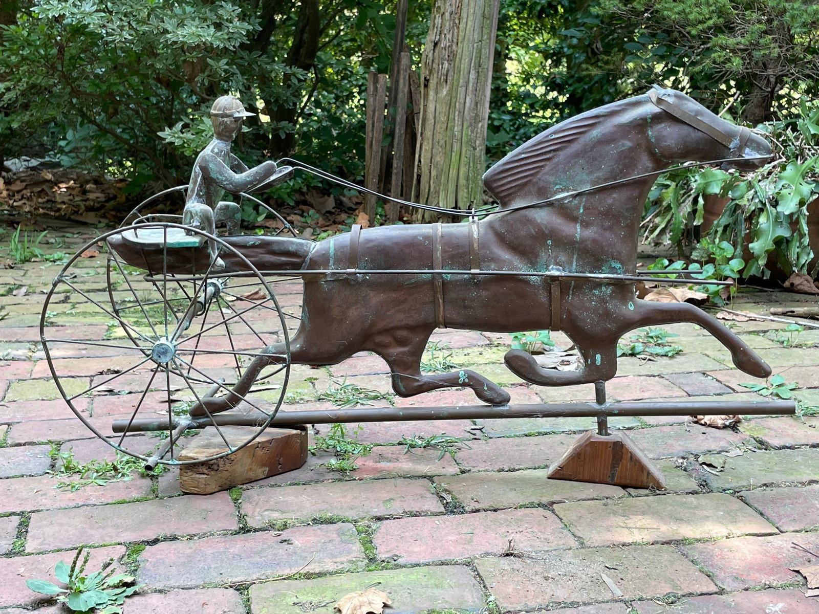 Copper Trotting Horse Sulky Weathervane (1 of 5)