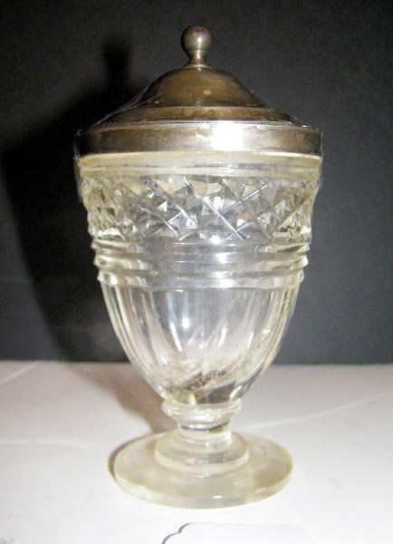 Lot of 2 Condiment Holders with Silver Top.: Mark of Paul Storr and sterling mark. No town mark or date letter.