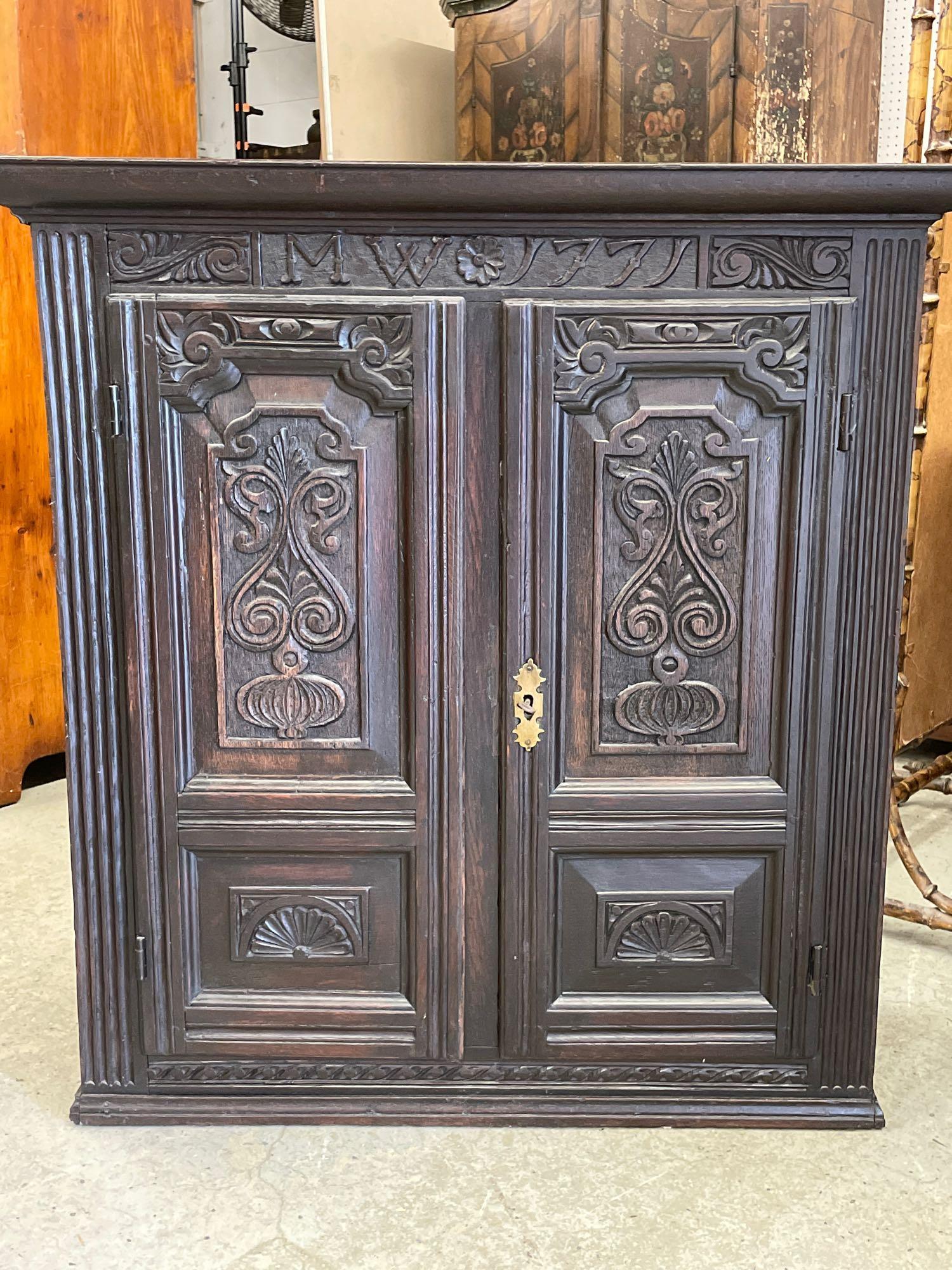 18th C. Carved Two-Door Cupboard (1 of 6)
