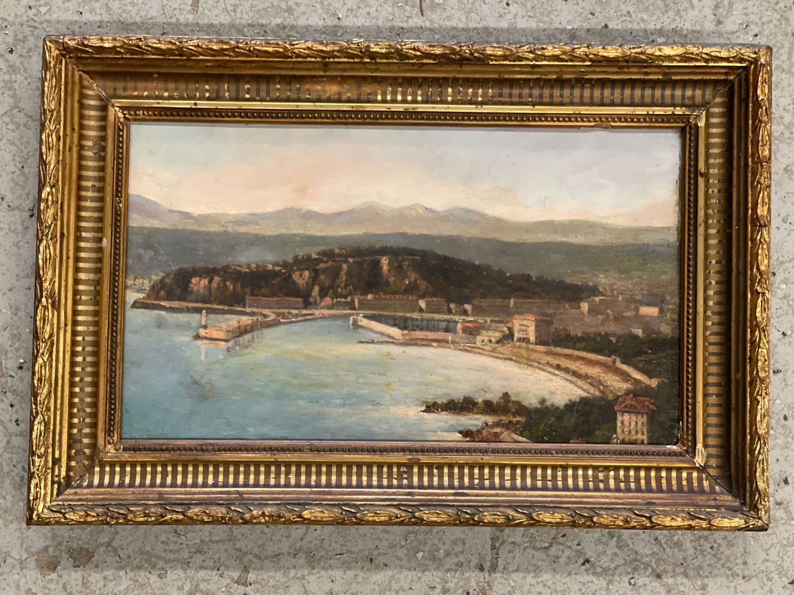 Continental School Oil/Panel, Harbor Landscape (1 of 4)