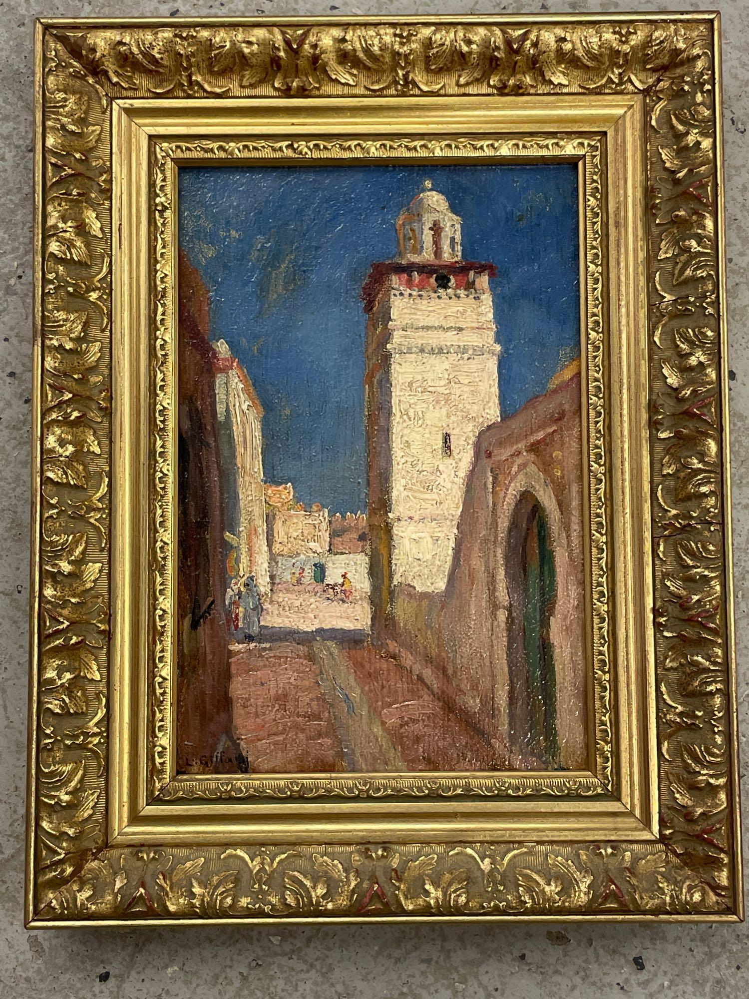 Leon Giffard. Oil/Panel, Rue Bab Djedid (1 of 4)