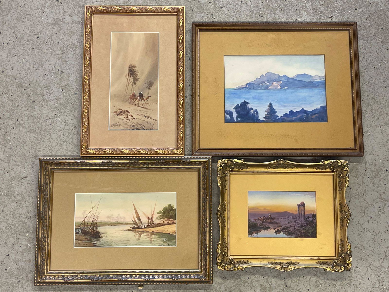 Four Orientalist School Watercolor Landscapes (1 of 6)
