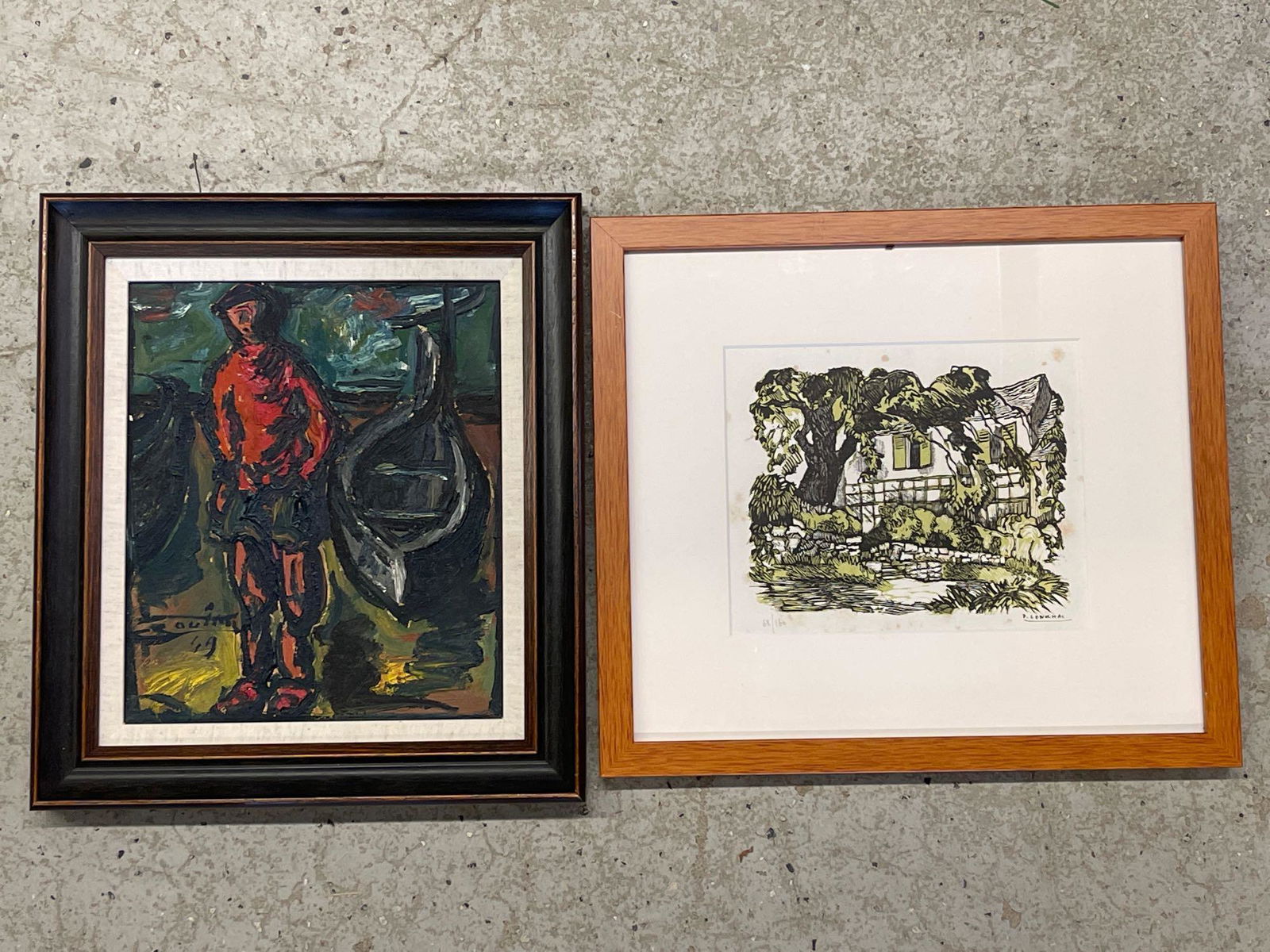 Two Artworks: Abstract and Woodblock (1 of 6)