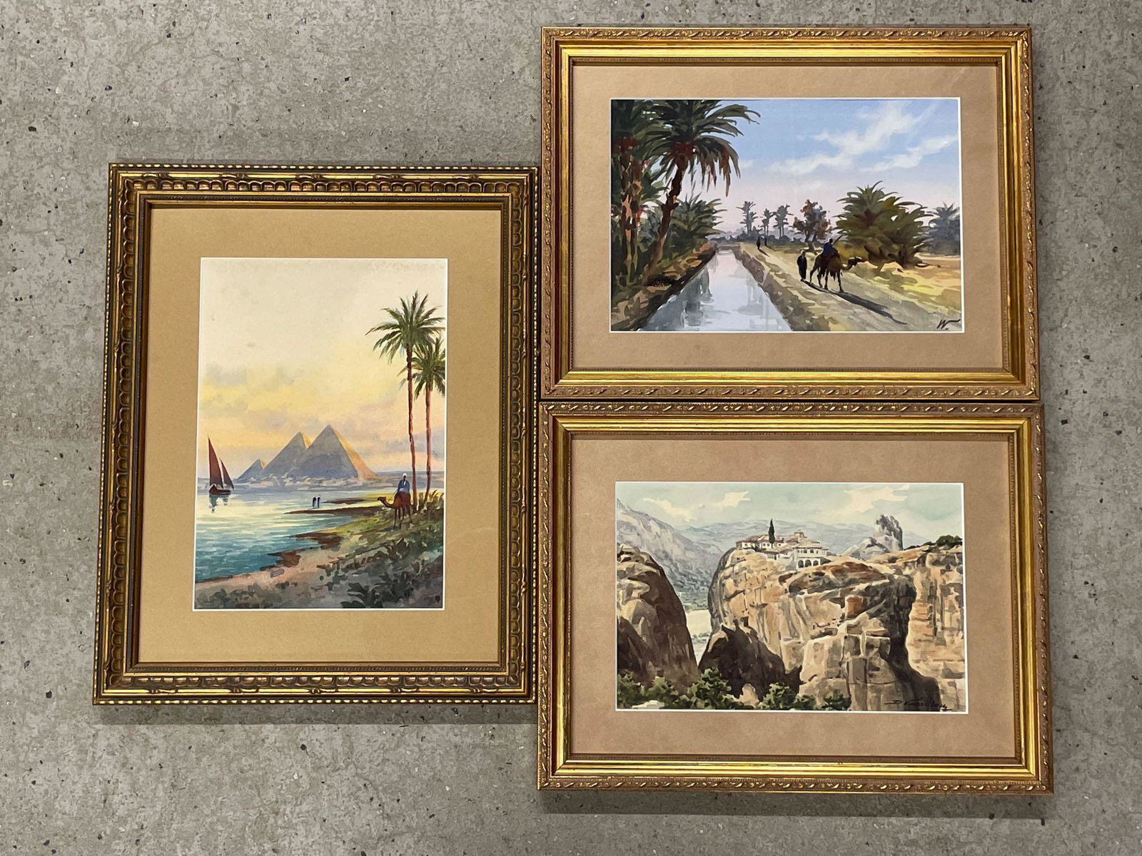 Three Orientalist School Watercolor Works (1 of 4)
