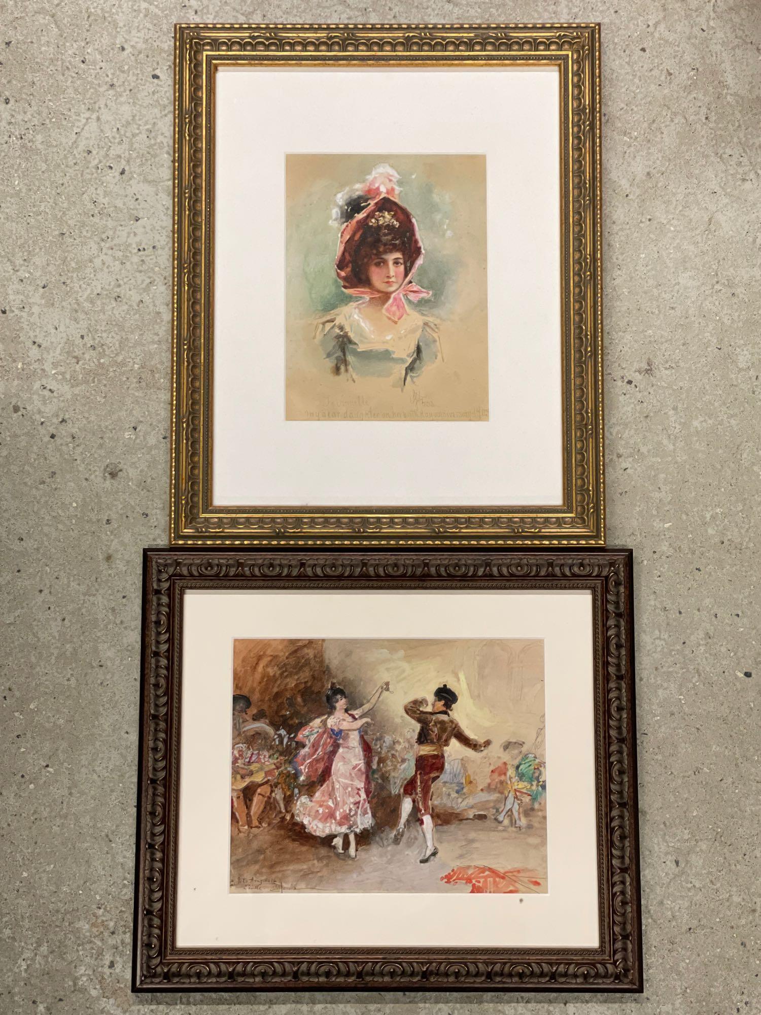 Two Jean Leon Gerome Ferris Watercolor Illustrations (1 of 7)