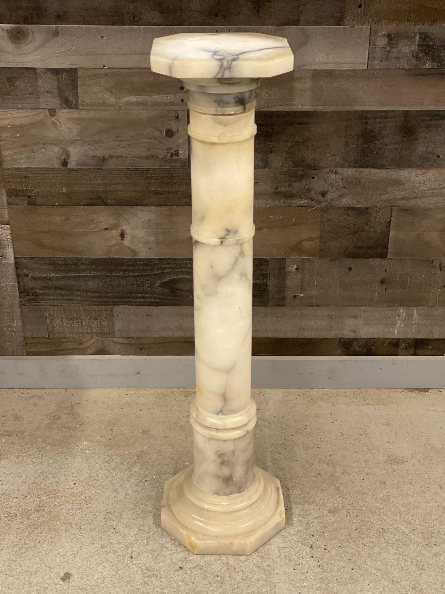 Turned Alabaster Pedestal (1 of 4)