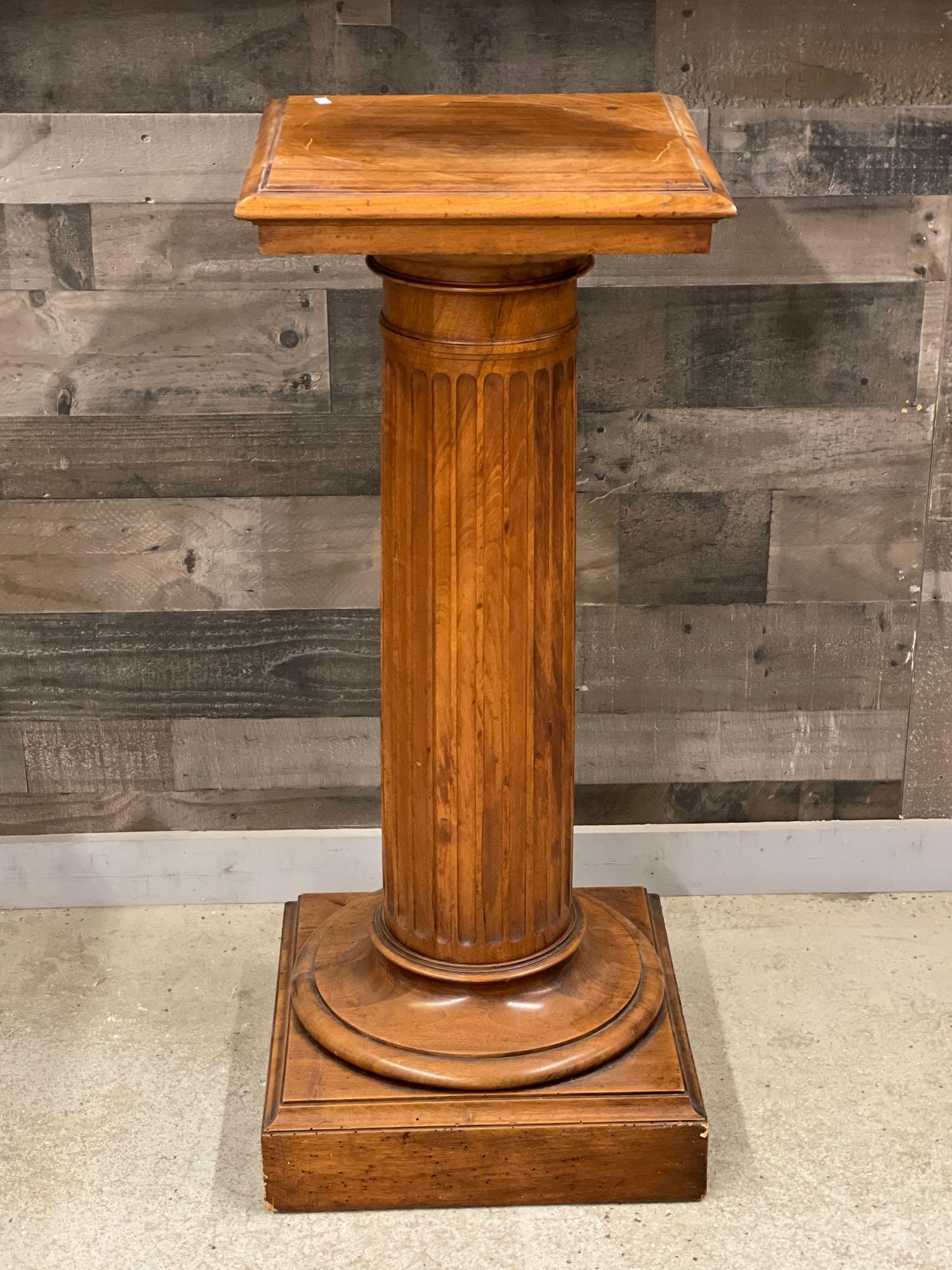 Classical Wooden Column-Form Pedestal (1 of 4)