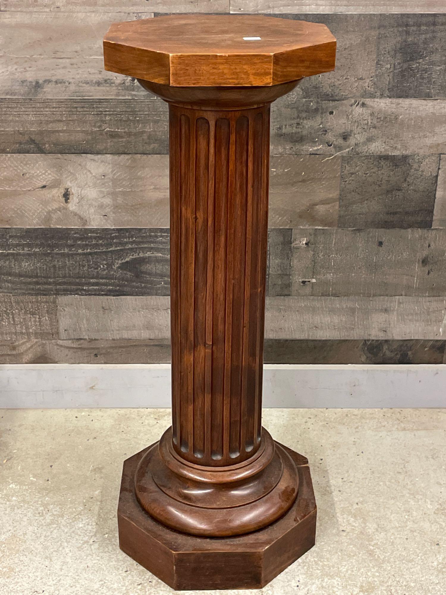 Classical Wooden Column-Form Pedestal (1 of 4)