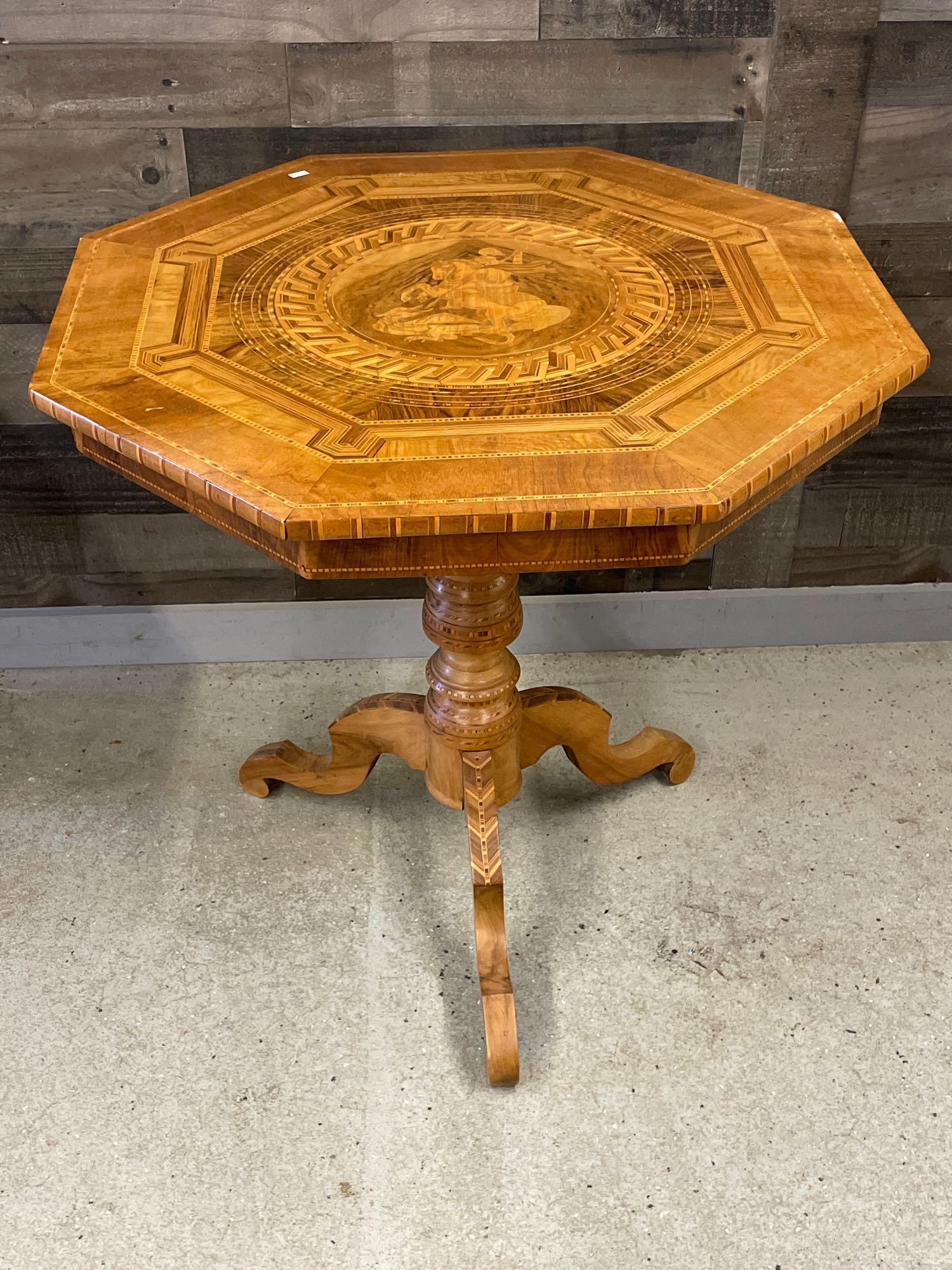 Continental Marquetry-Inlaid Tea Table (1 of 7)