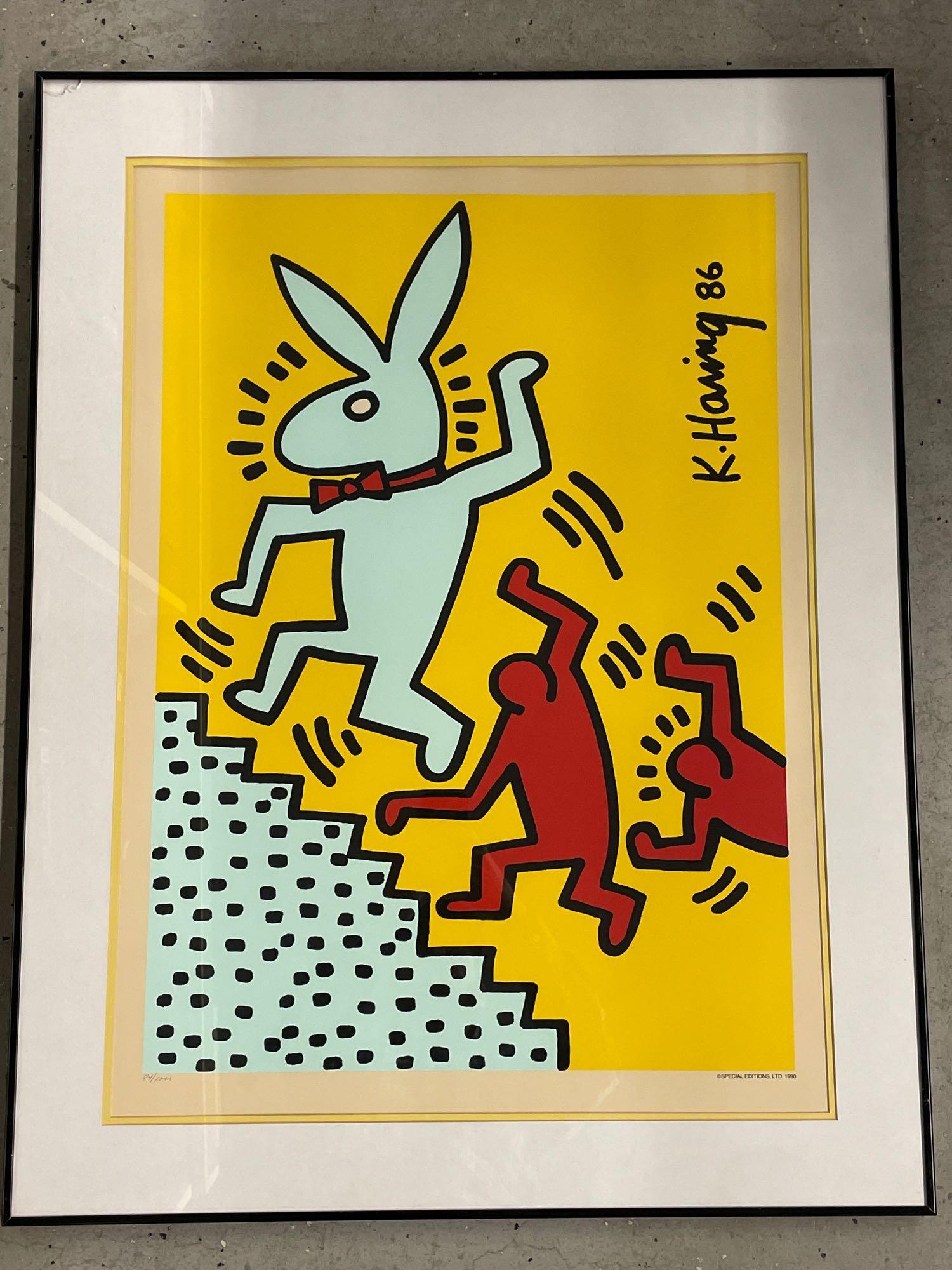 After Keith Haring Print. Playboy-Bunny On The Run (1 of 4)
