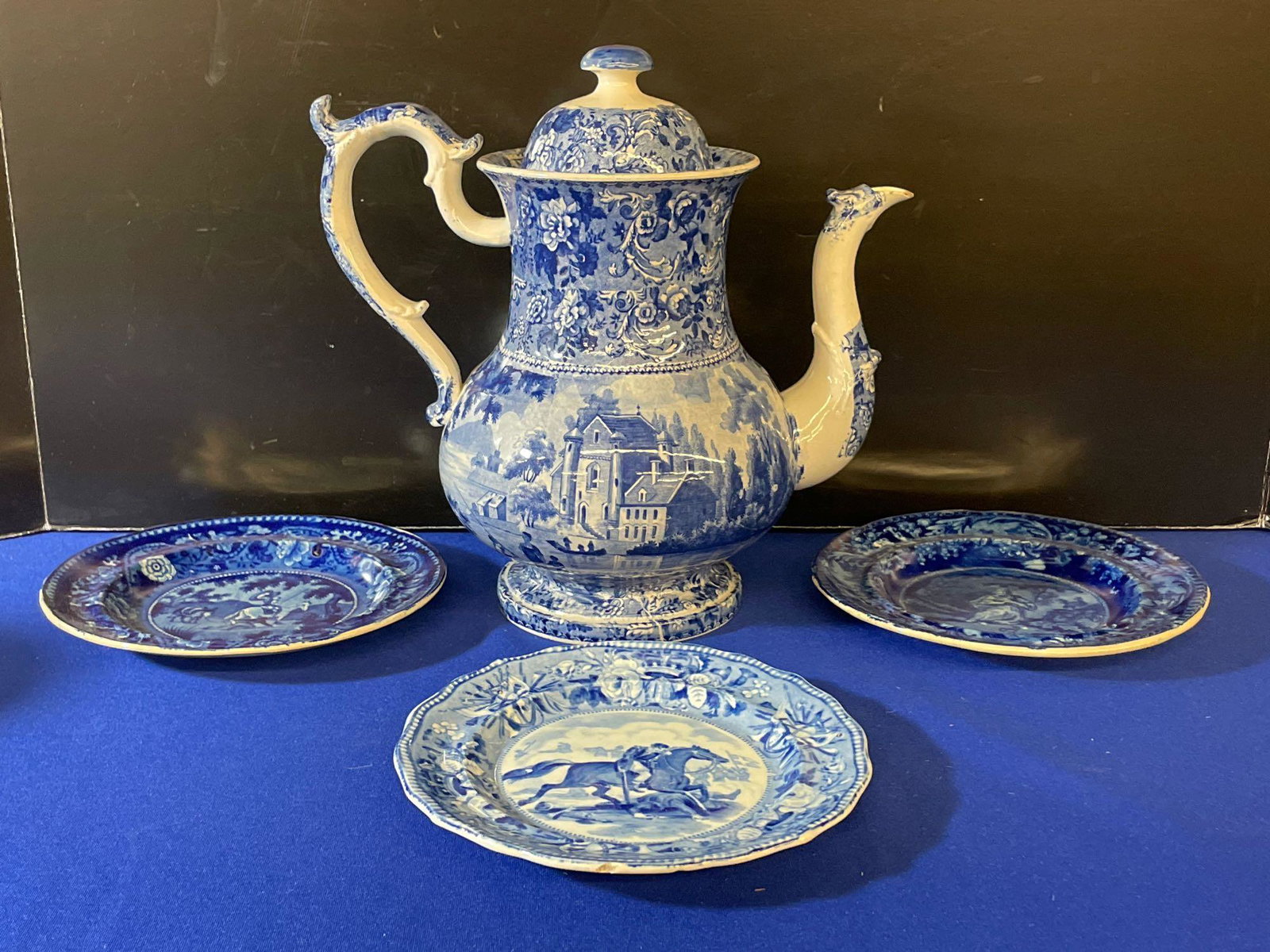 Four Pieces of Blue Transferware Porcelain (1 of 10)