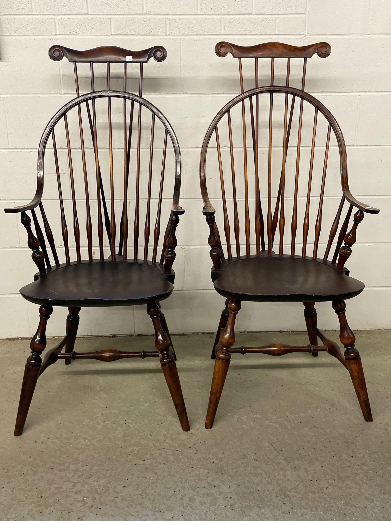 Pair of Wallace Nutting Comb-Back Windsor Chairs (1 of 9)