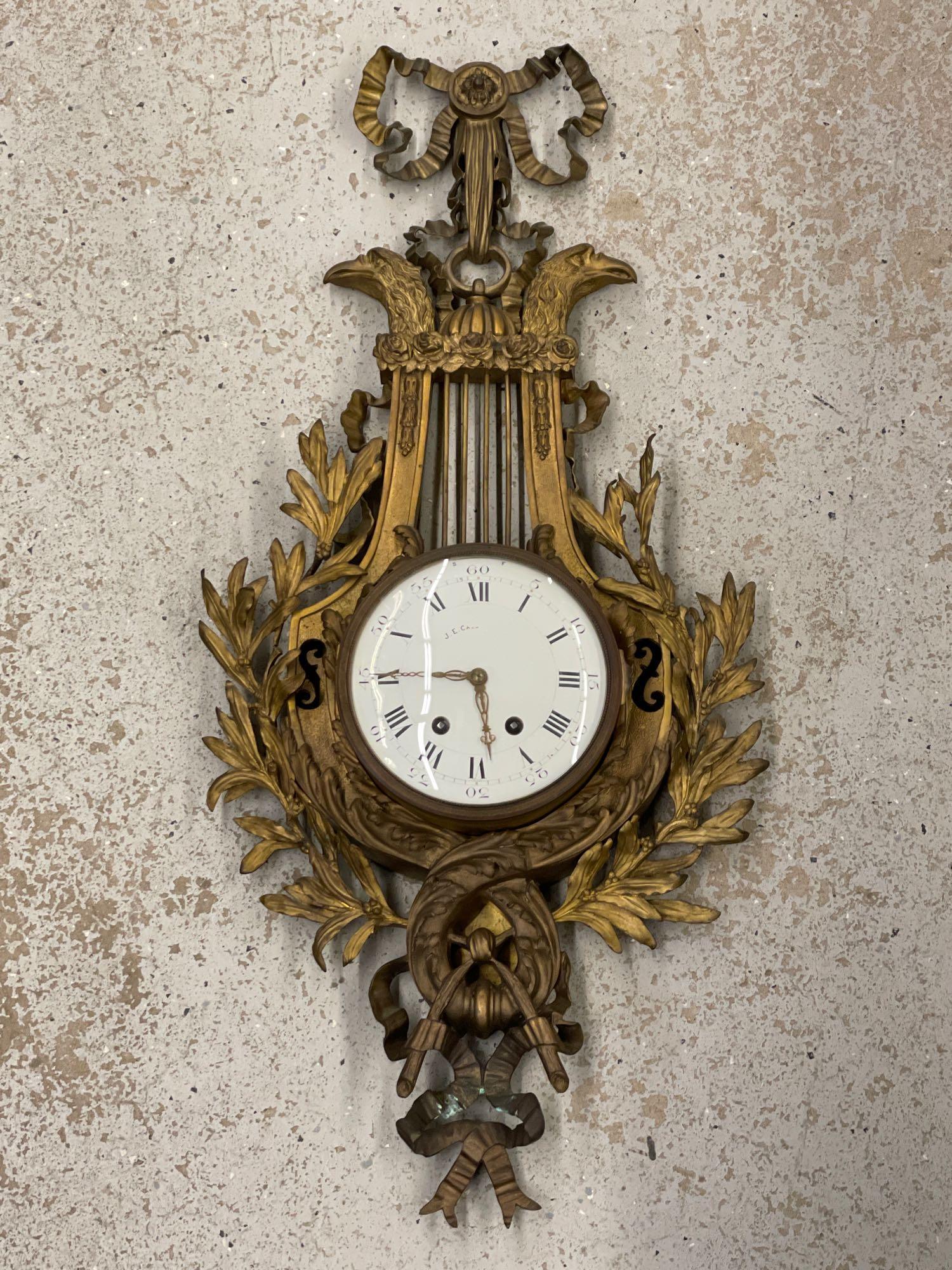 French Louis XVI-style Bronze Cartel Clock (1 of 8)