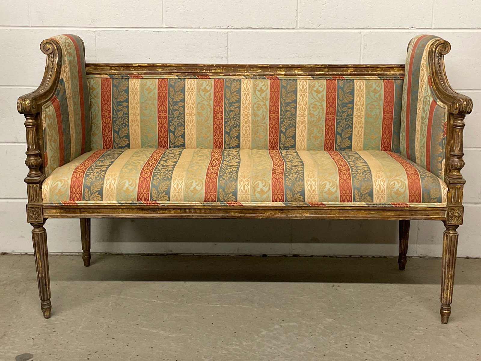 Decorator Louis XVI-style Upholstered Bench (1 of 6)