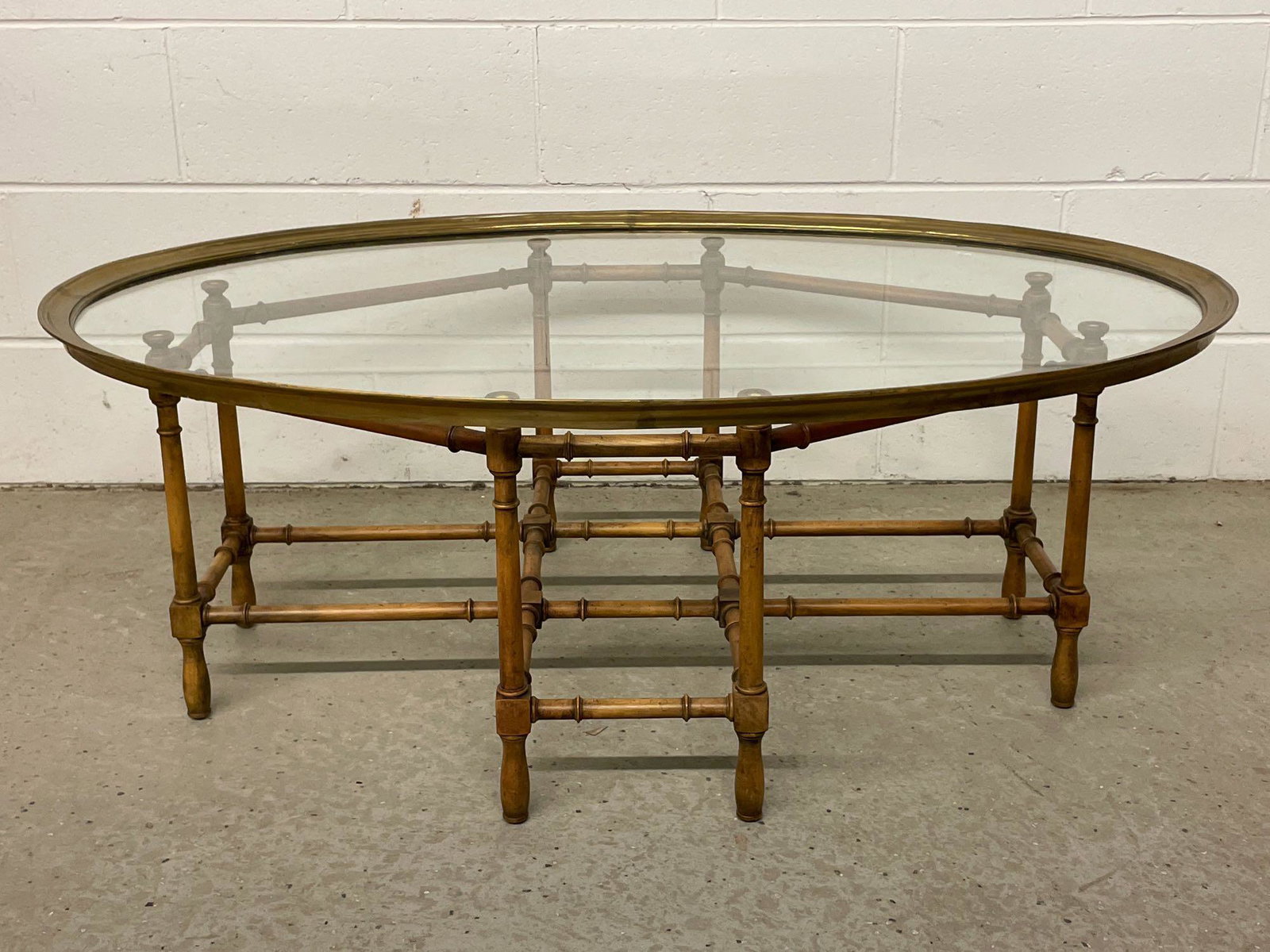 Decorator Coffee Table with Faux Bamboo Base (1 of 3)