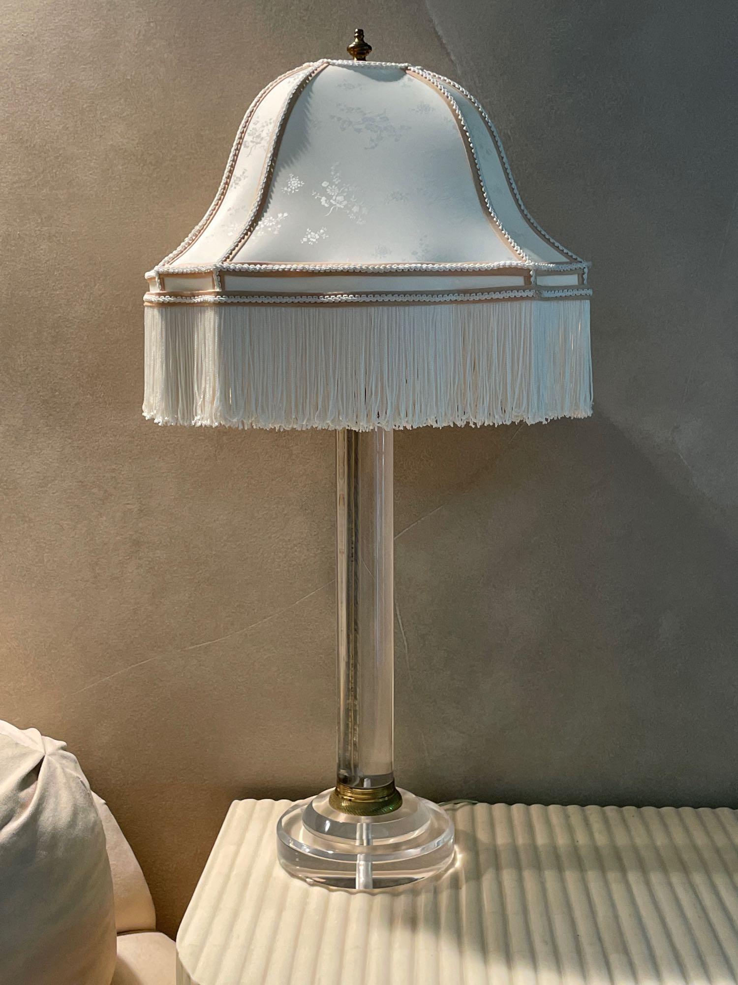 Pr. Decorator Lucite & Brass Table Lamps (1 of 5)