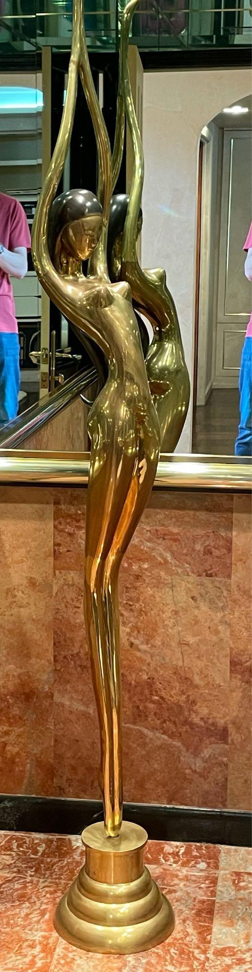Large Brass Standing Ballerina Sculpture (1 of 3)