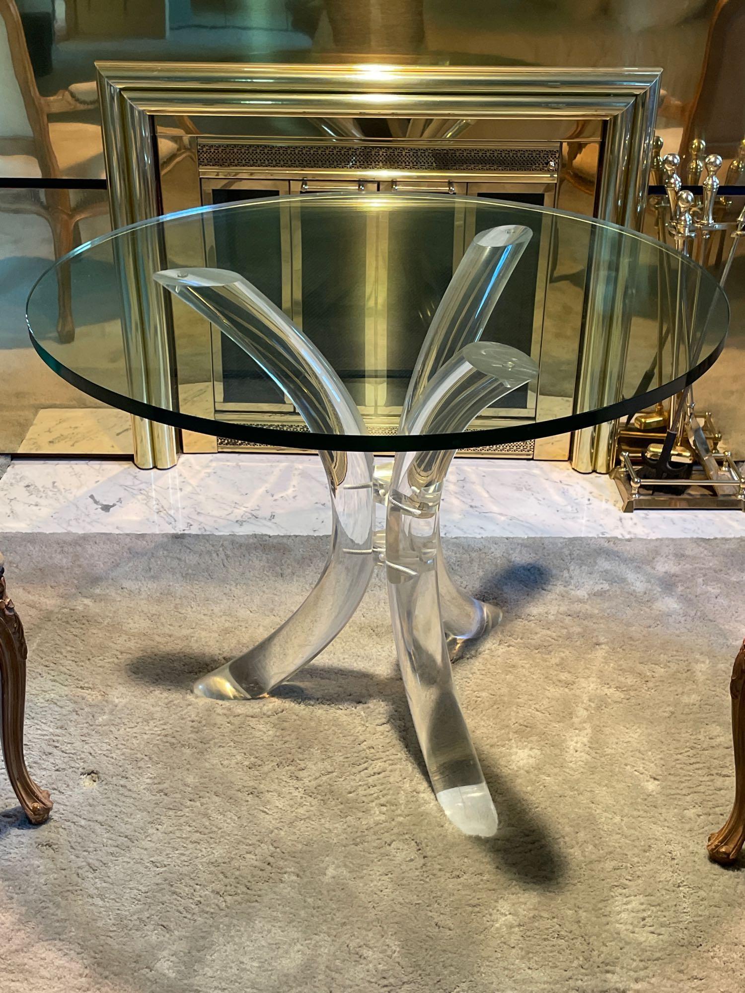Lucite and Glass Center Table (1 of 7)