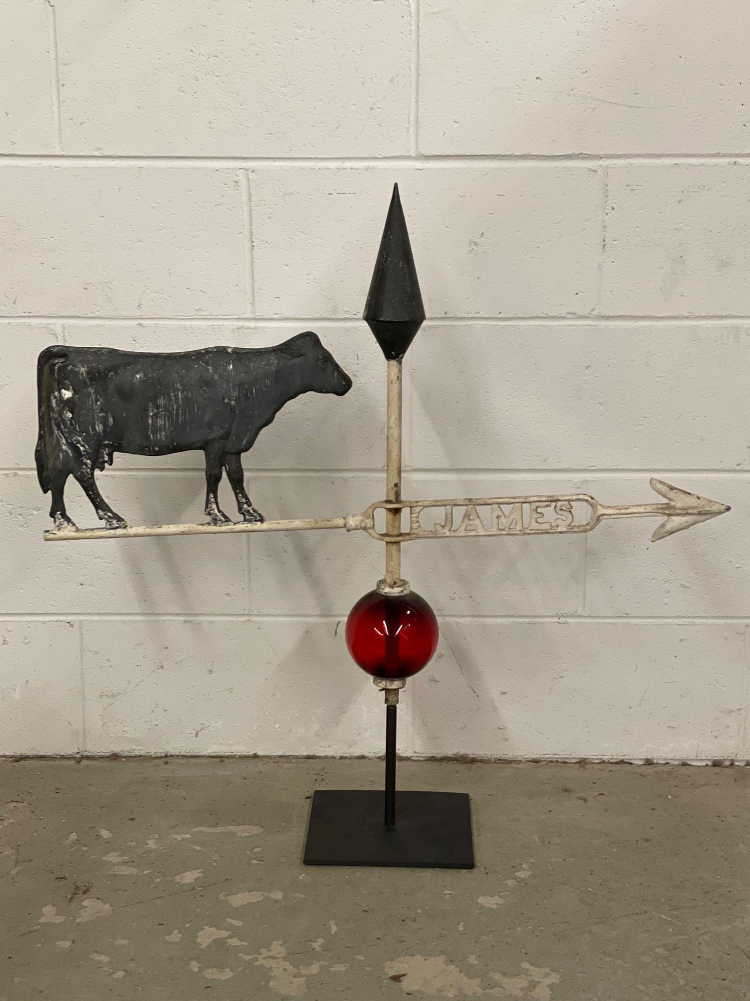 Lightning Rod Weathervane with Cow (1 of 5)