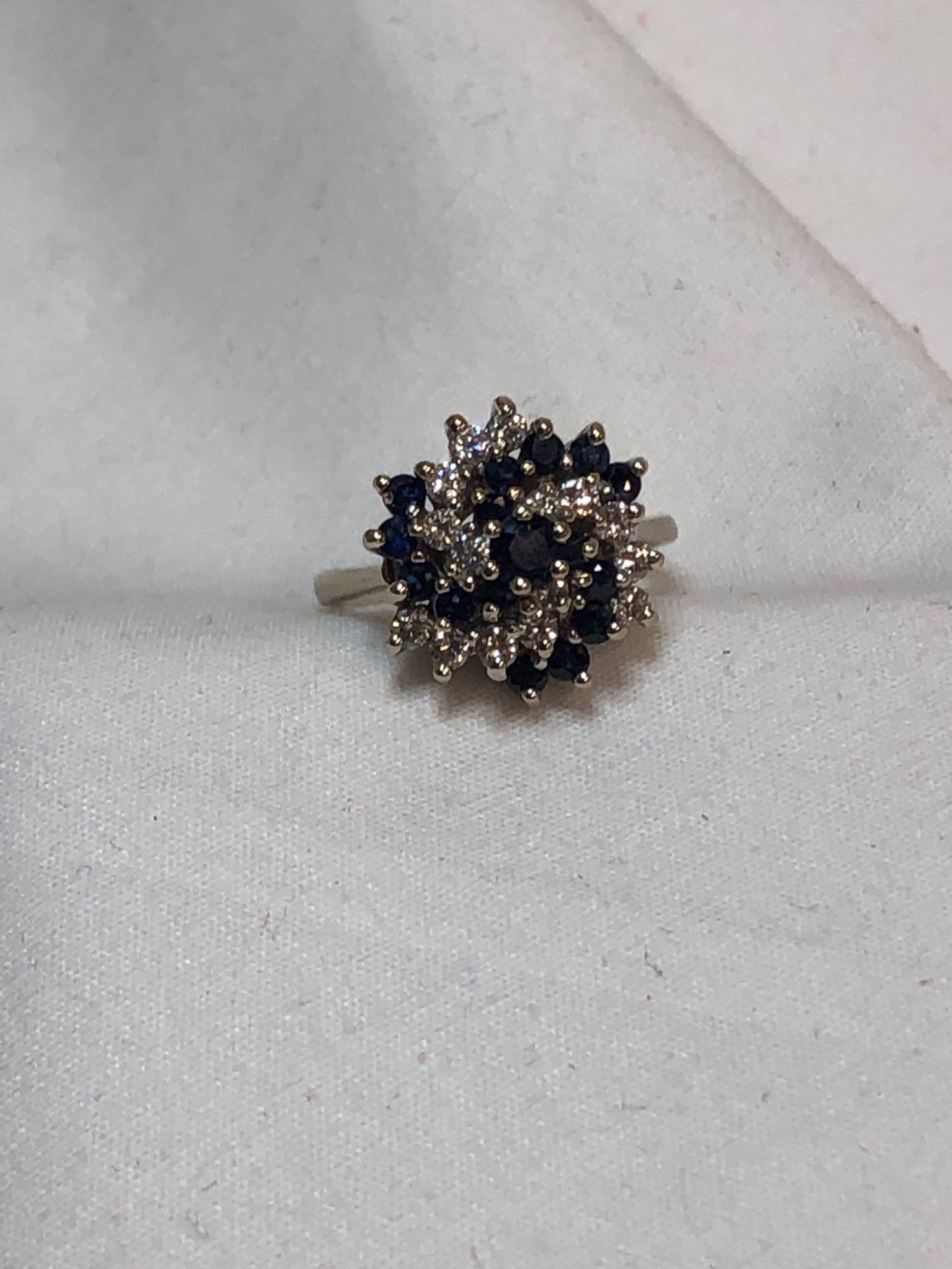 Sapphire & Diamond Swirl Ring (1 of 7)