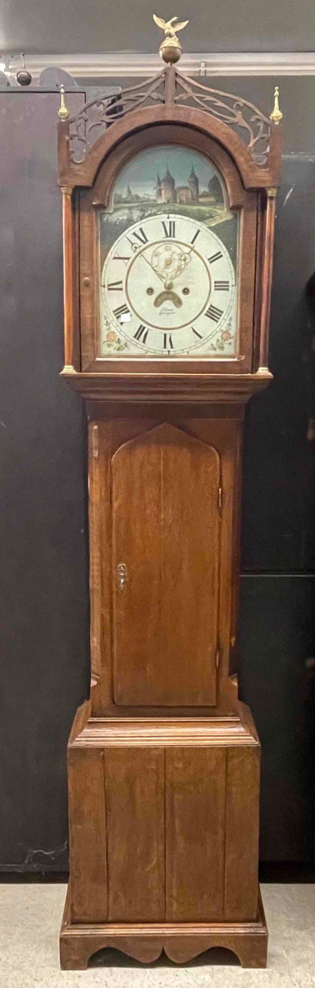 Continental Oak Tall Case Clock (1 of 6)
