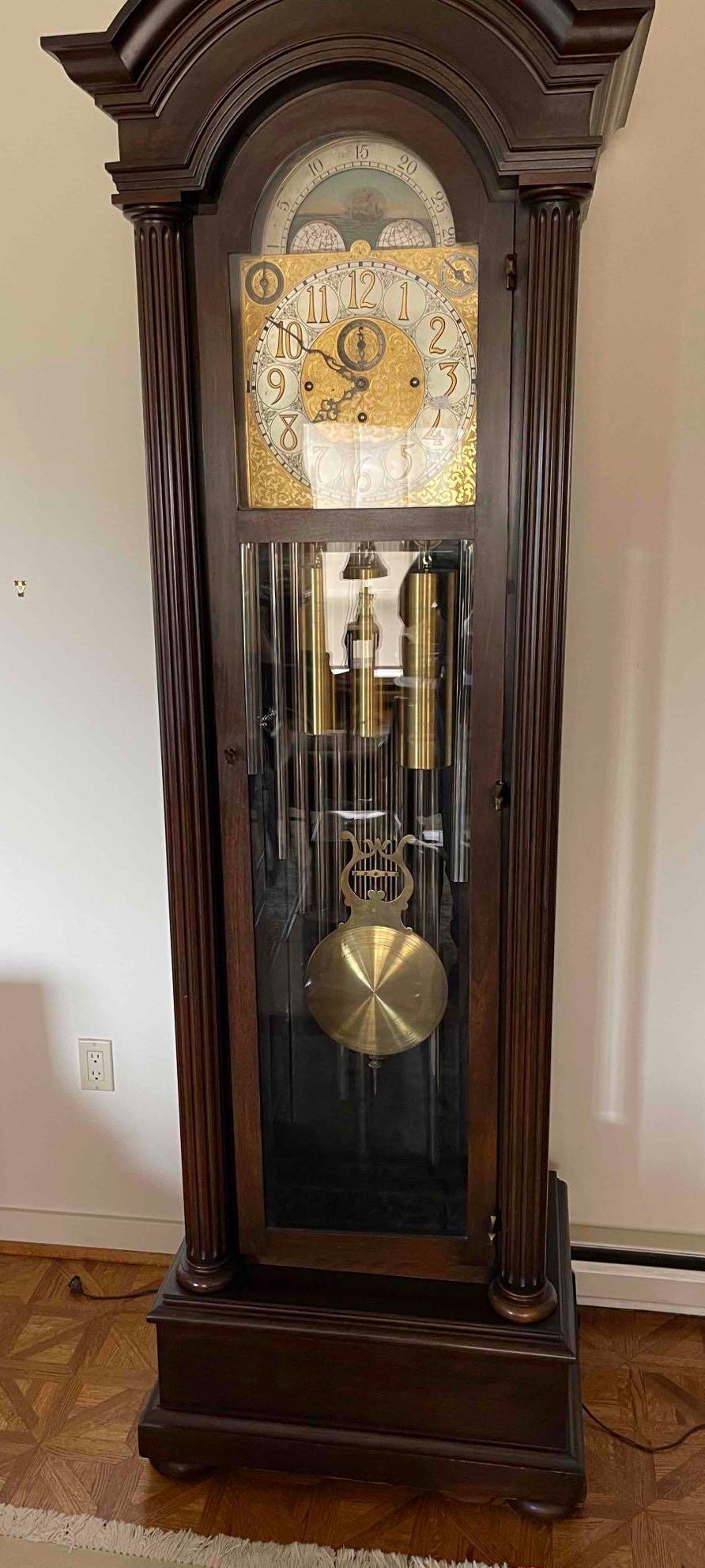 Mahogany Tall Case Clock with 13 Tubular Chimes (1 of 6)