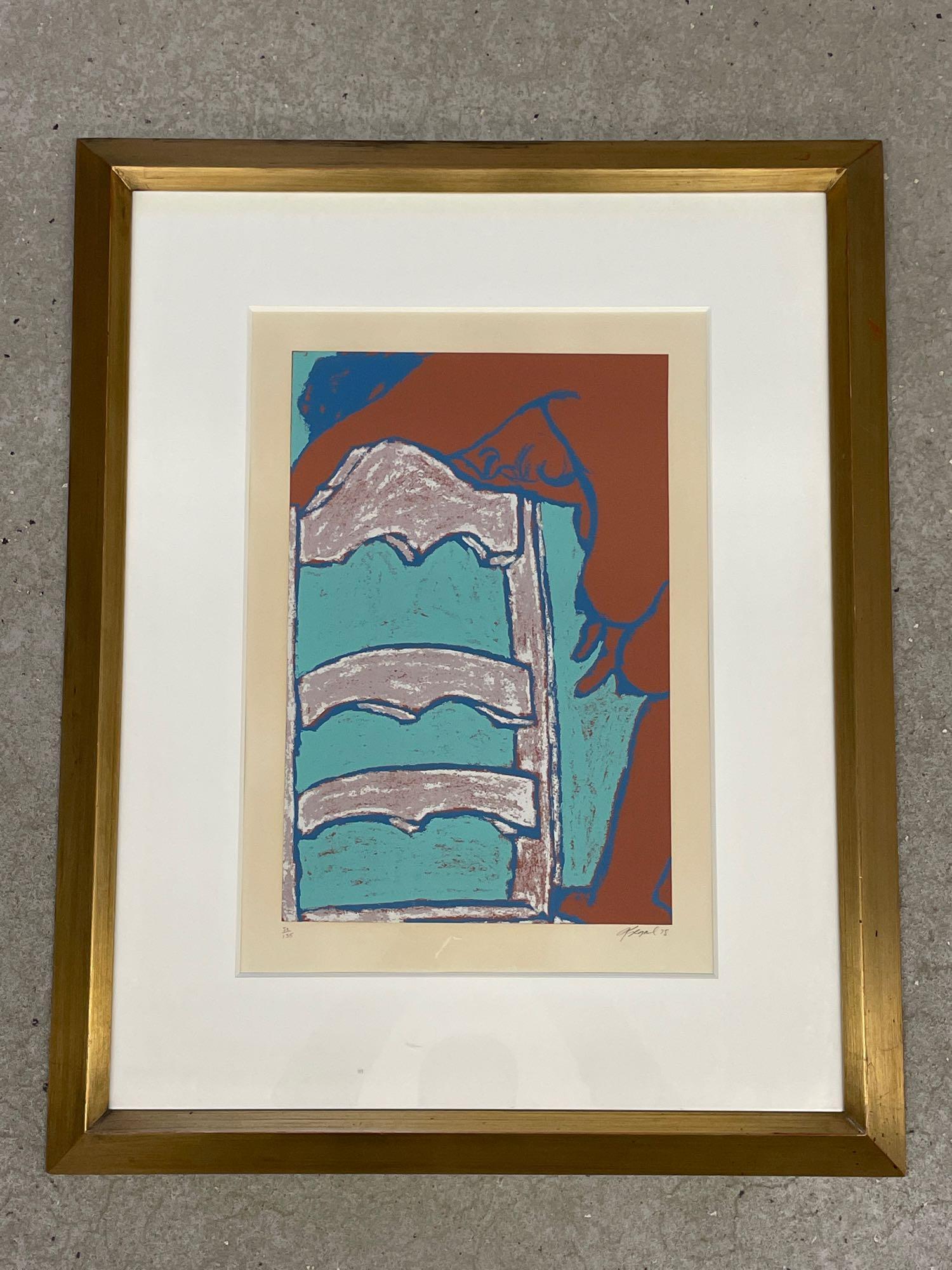 George Segal. Lithograph, Nude and Chair: George Segal (American, 1924-2000). A lithograph in colors depicting a nude female form and chair. Signed lower right and dated 78. Numbered 52/135. Framed under glass. Mat opening: 20-1/2in x 14-1/2i