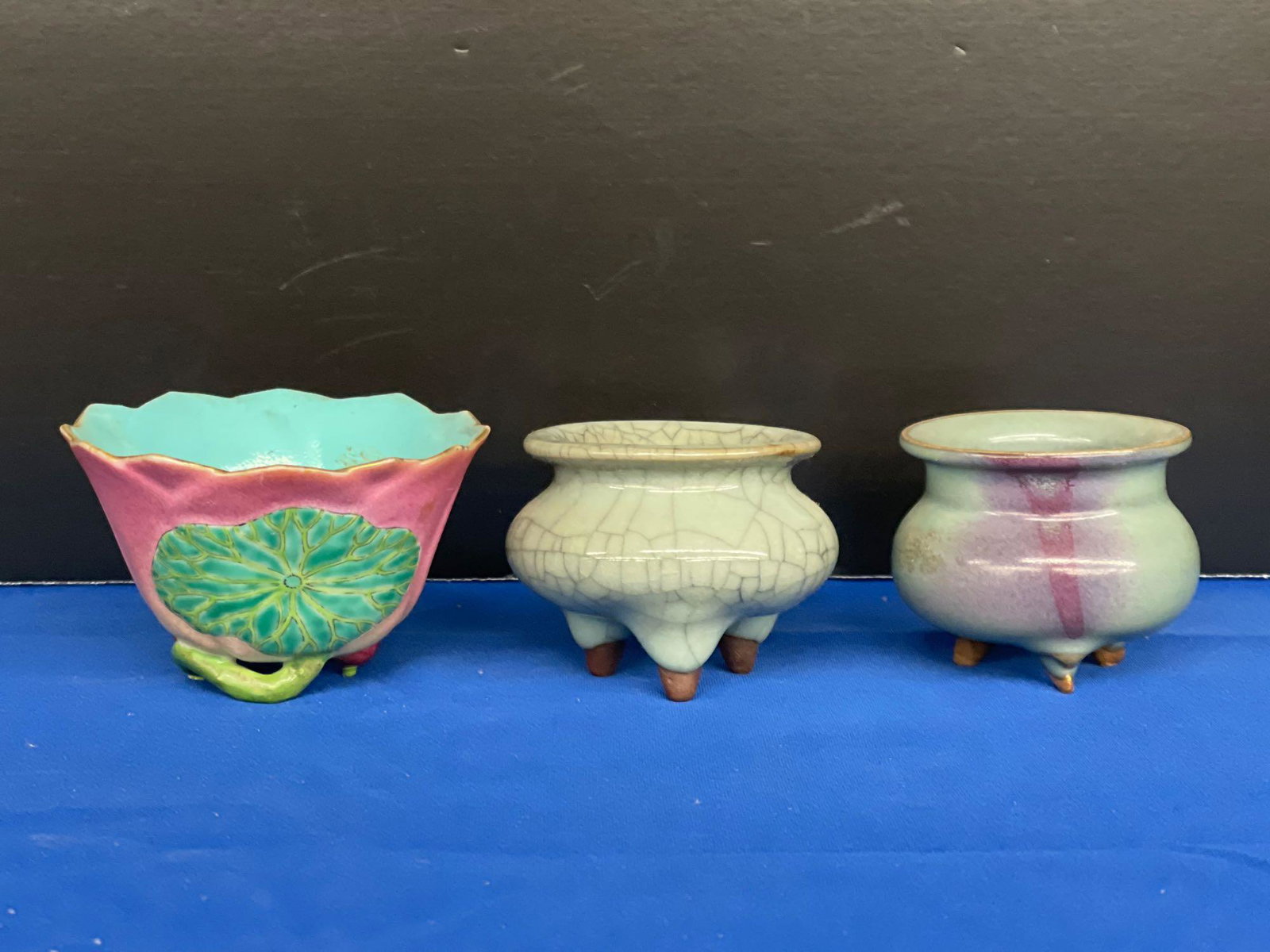 Chinese Lotus Libation Cup & Two Censers (1 of 5)