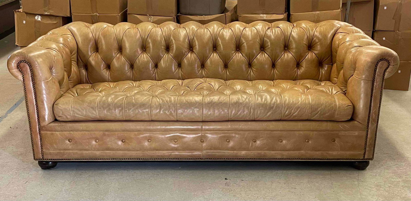 Hancock Moore Leather Chesterfield Sofabed