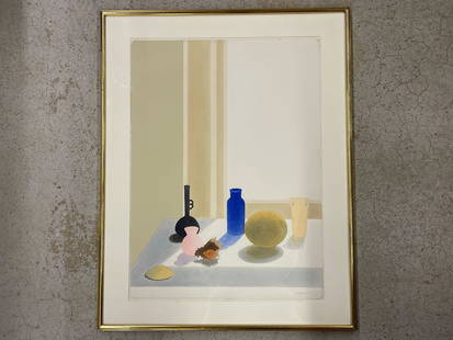 Elizabeth Osborne. Watercolor, Still Life: Elizabeth Osborne (American, b. 1936). A watercolor on paper, titled "Still Life with Sun II". Signed and dated "Osborne '76" bottom right. Philadelphia Museum of Art provenance and gallery tag on