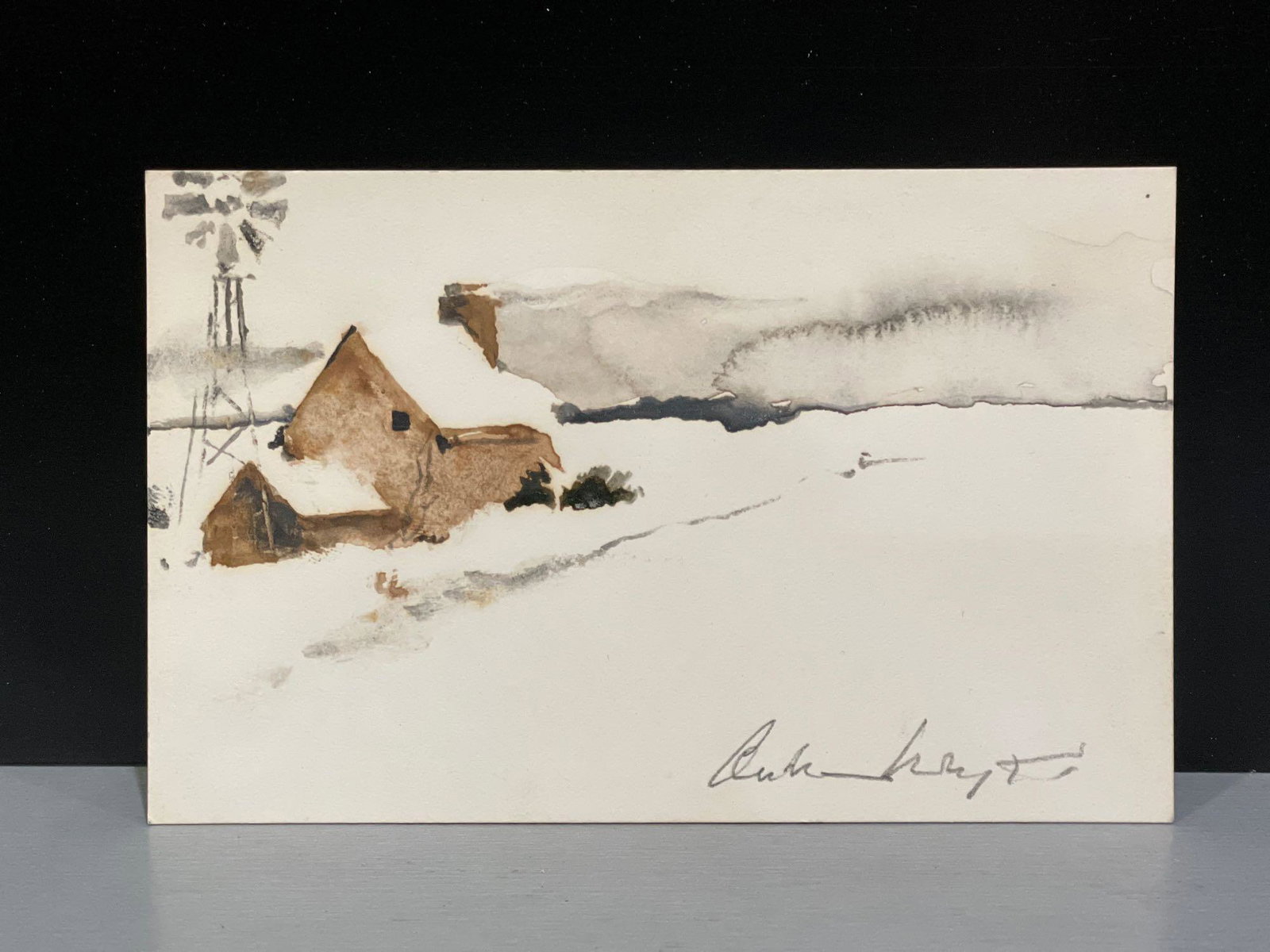 Andrew Wyeth. Watercolor, Winter Landscape (1 of 4)